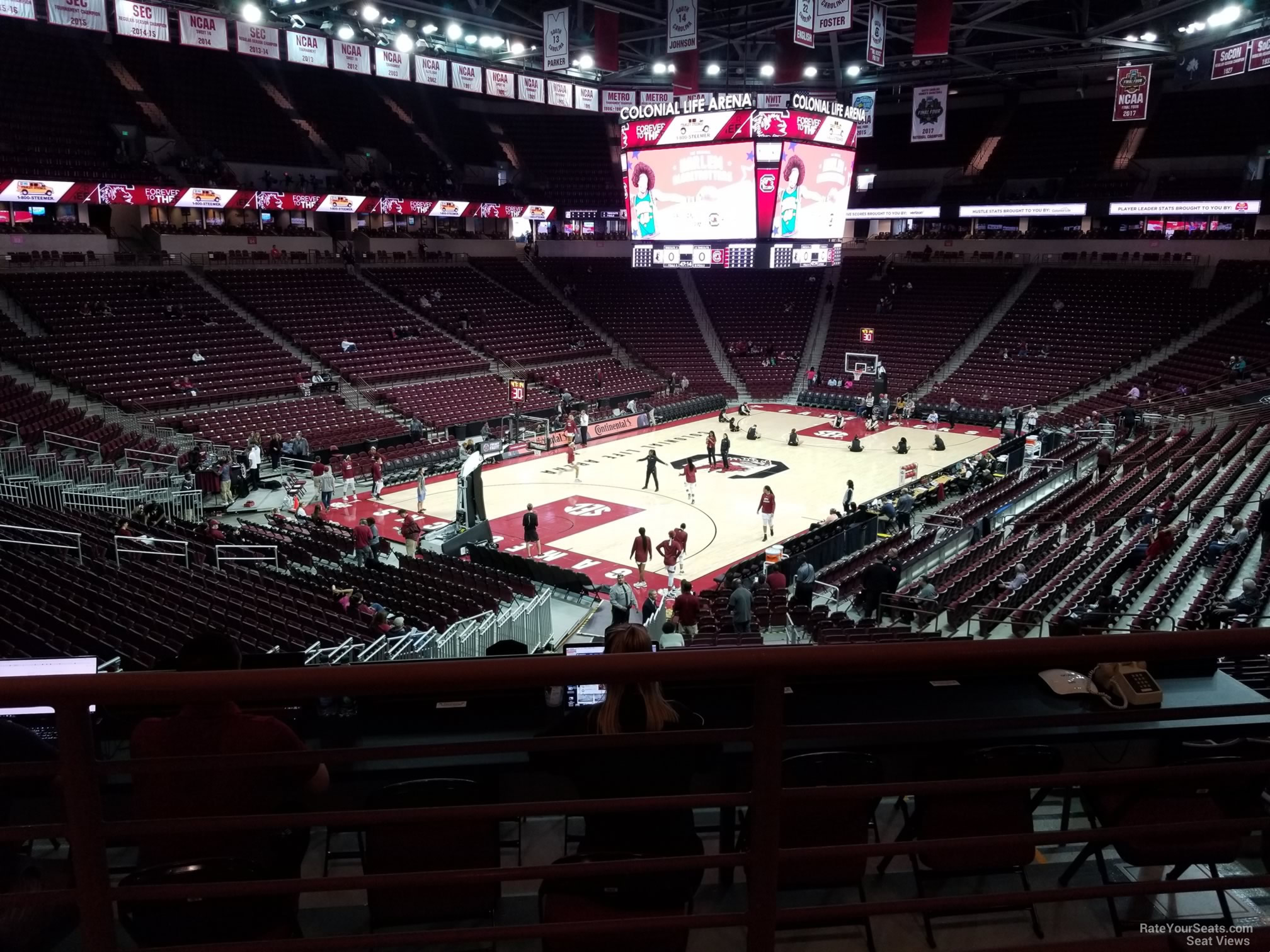 section 108, row 25 seat view  for basketball - colonial life arena