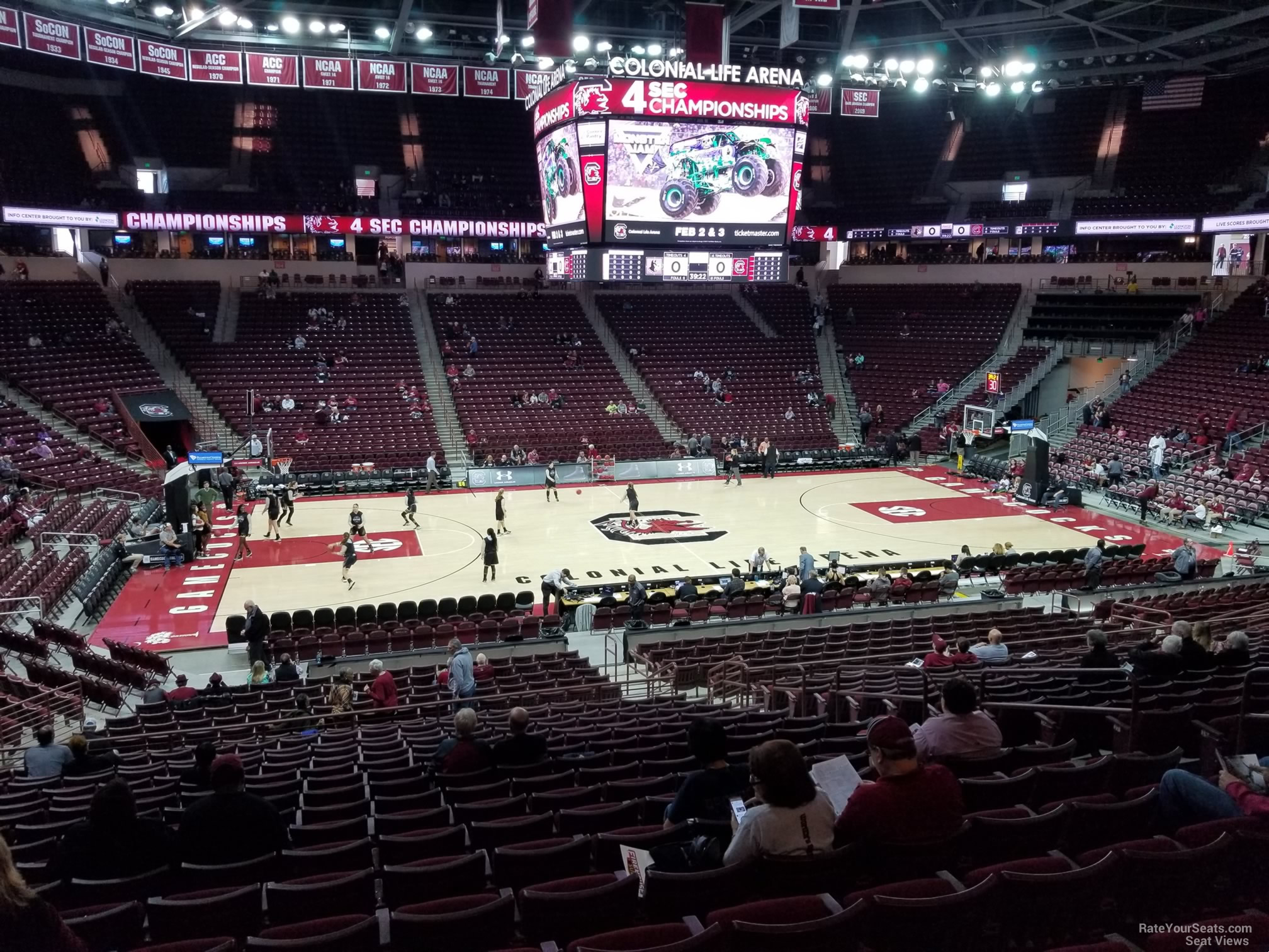 section 115, row 25 seat view  for basketball - colonial life arena