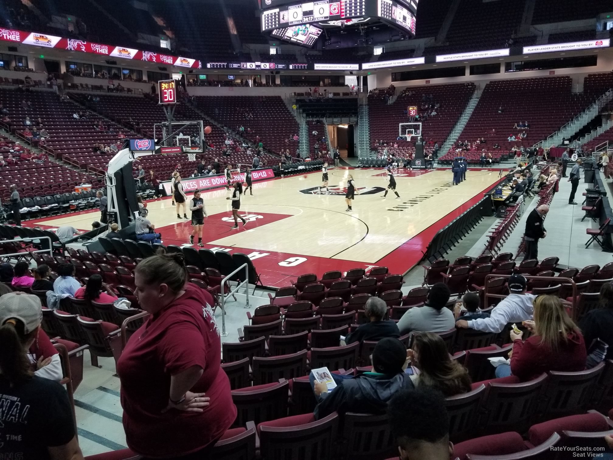 section 117, row 6 seat view  for basketball - colonial life arena