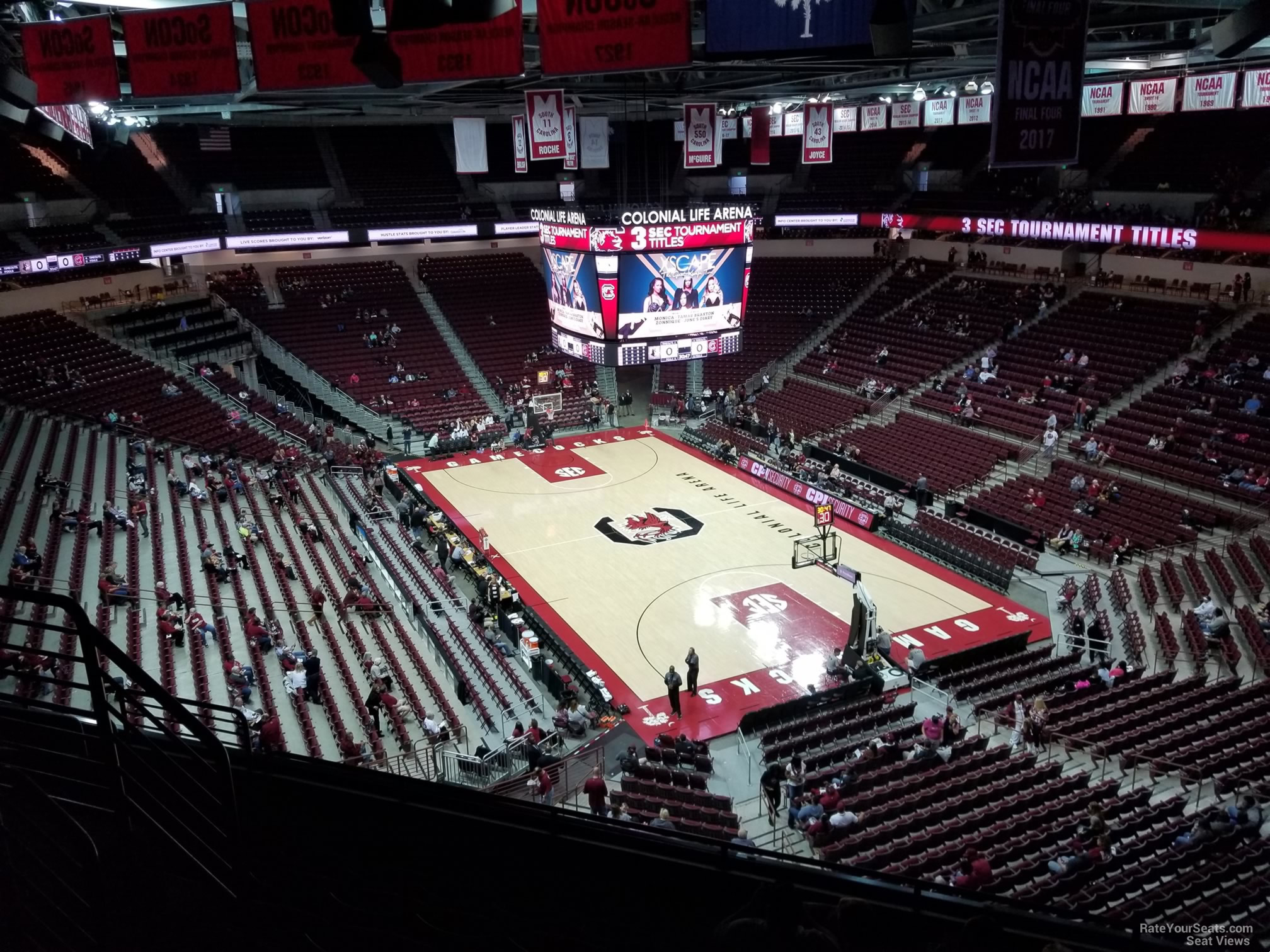 section 203, row 7 seat view  for basketball - colonial life arena