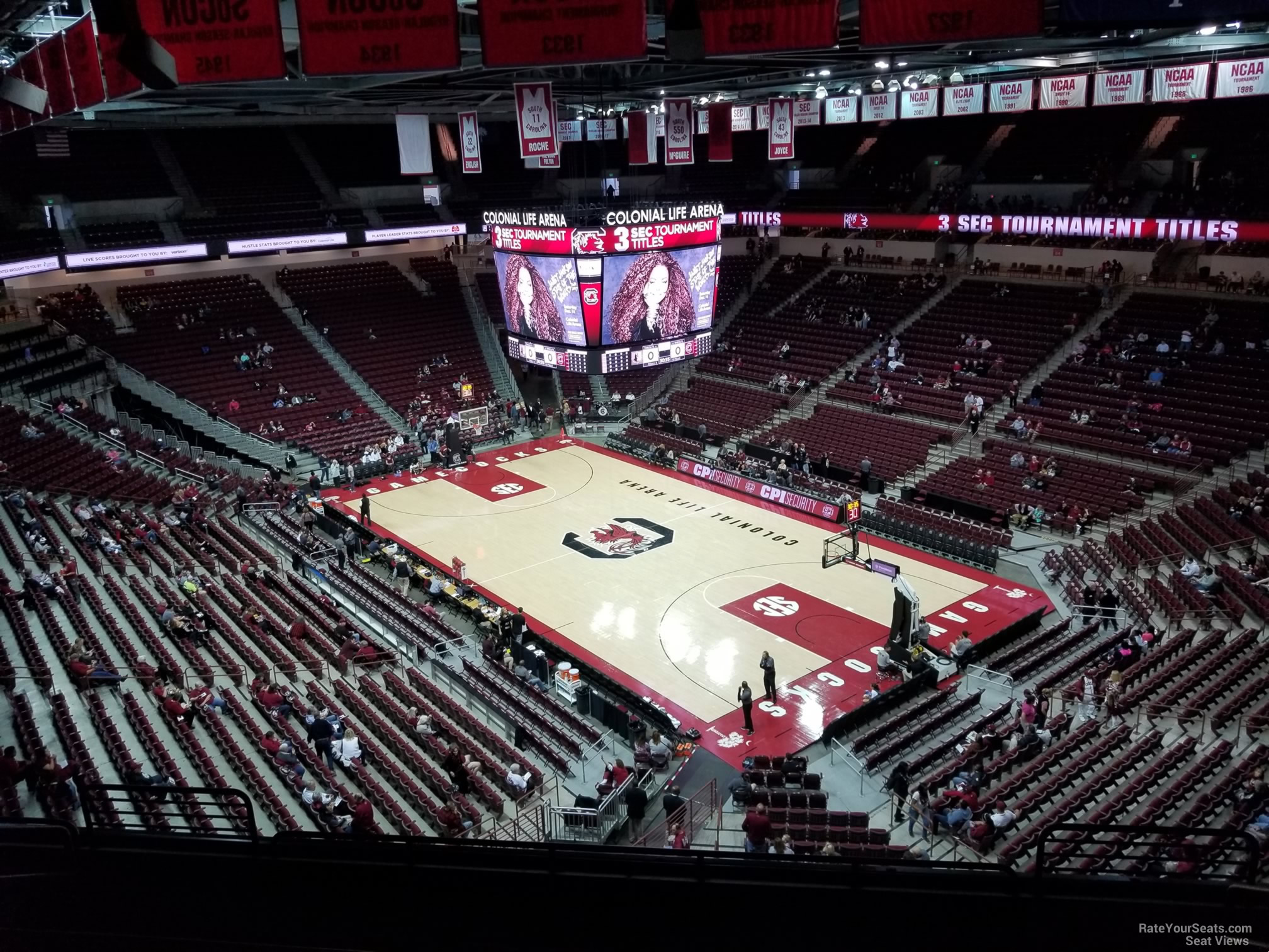 section 204, row 7 seat view  for basketball - colonial life arena