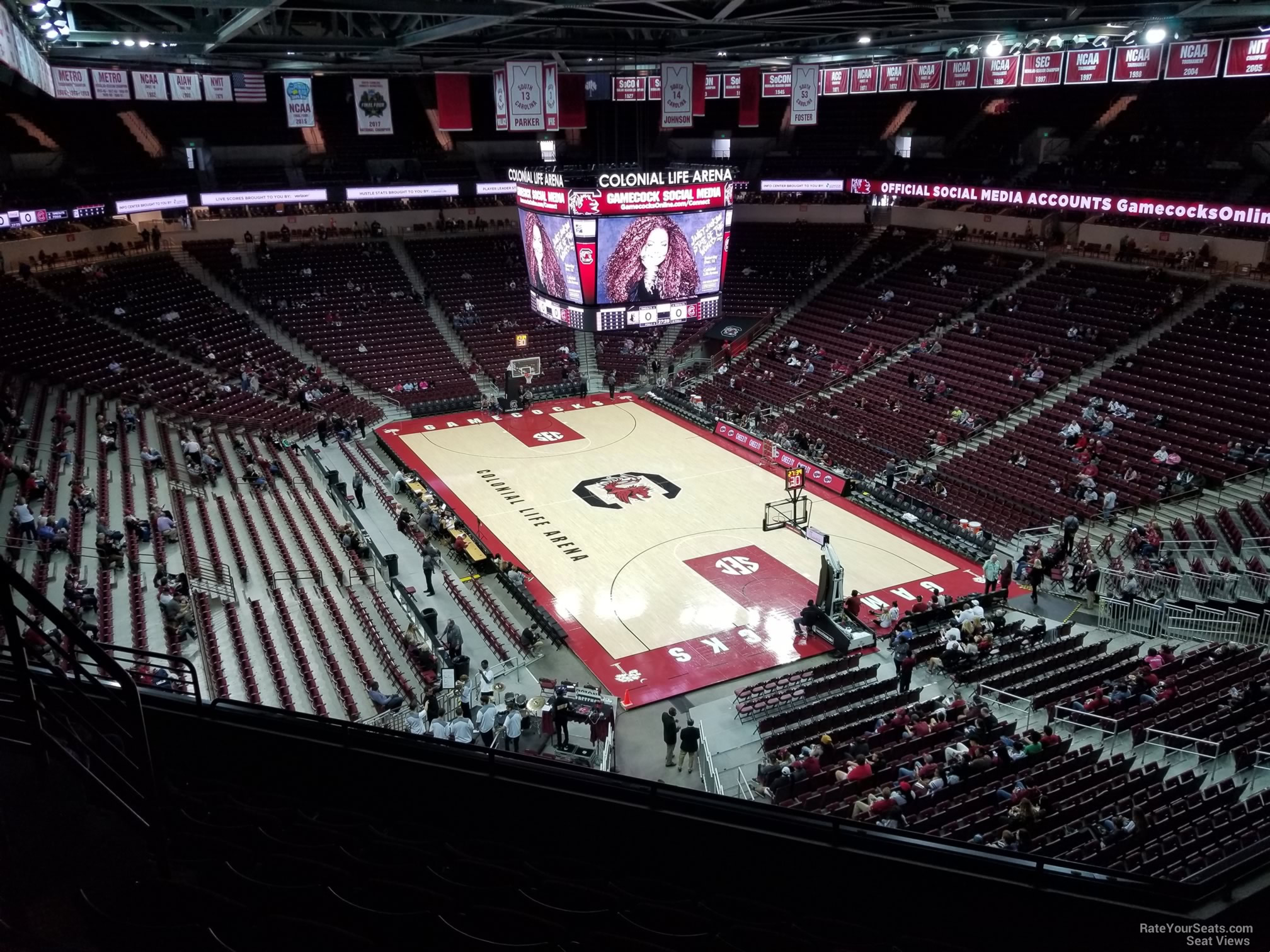 section 217, row 7 seat view  for basketball - colonial life arena