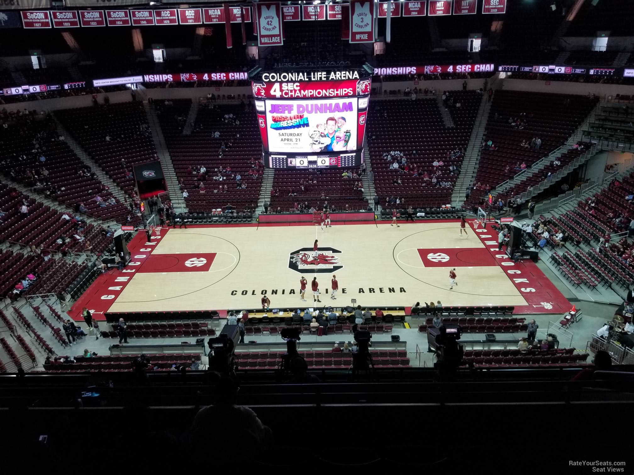 section 222, row 7 seat view  for basketball - colonial life arena