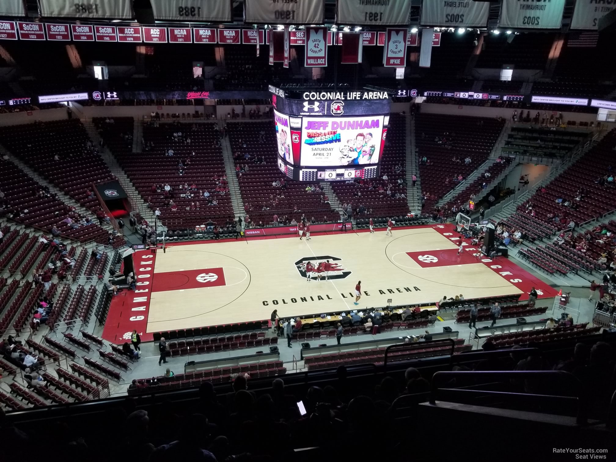 section 223, row 7 seat view  for basketball - colonial life arena