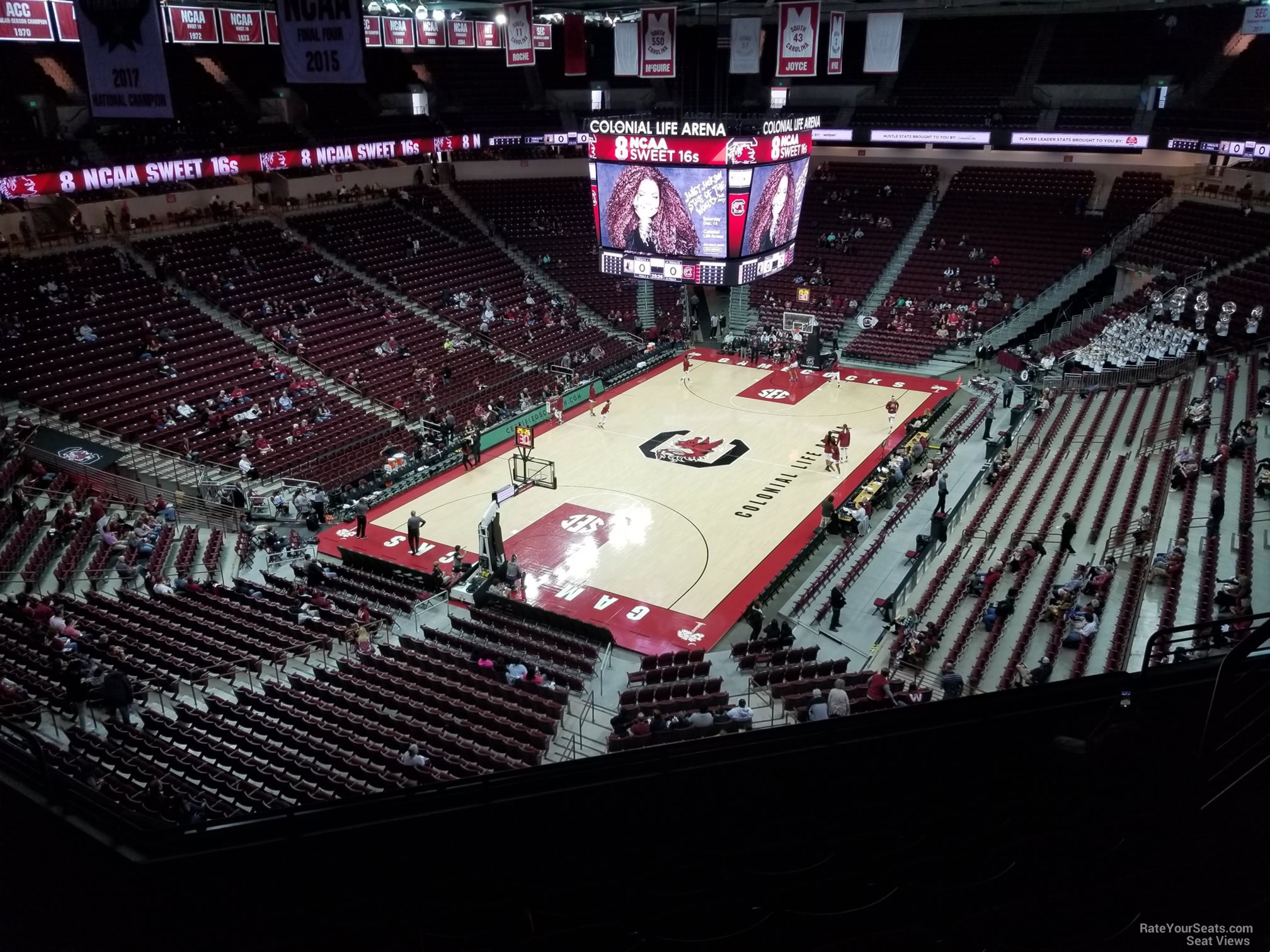 section 227, row 7 seat view  for basketball - colonial life arena