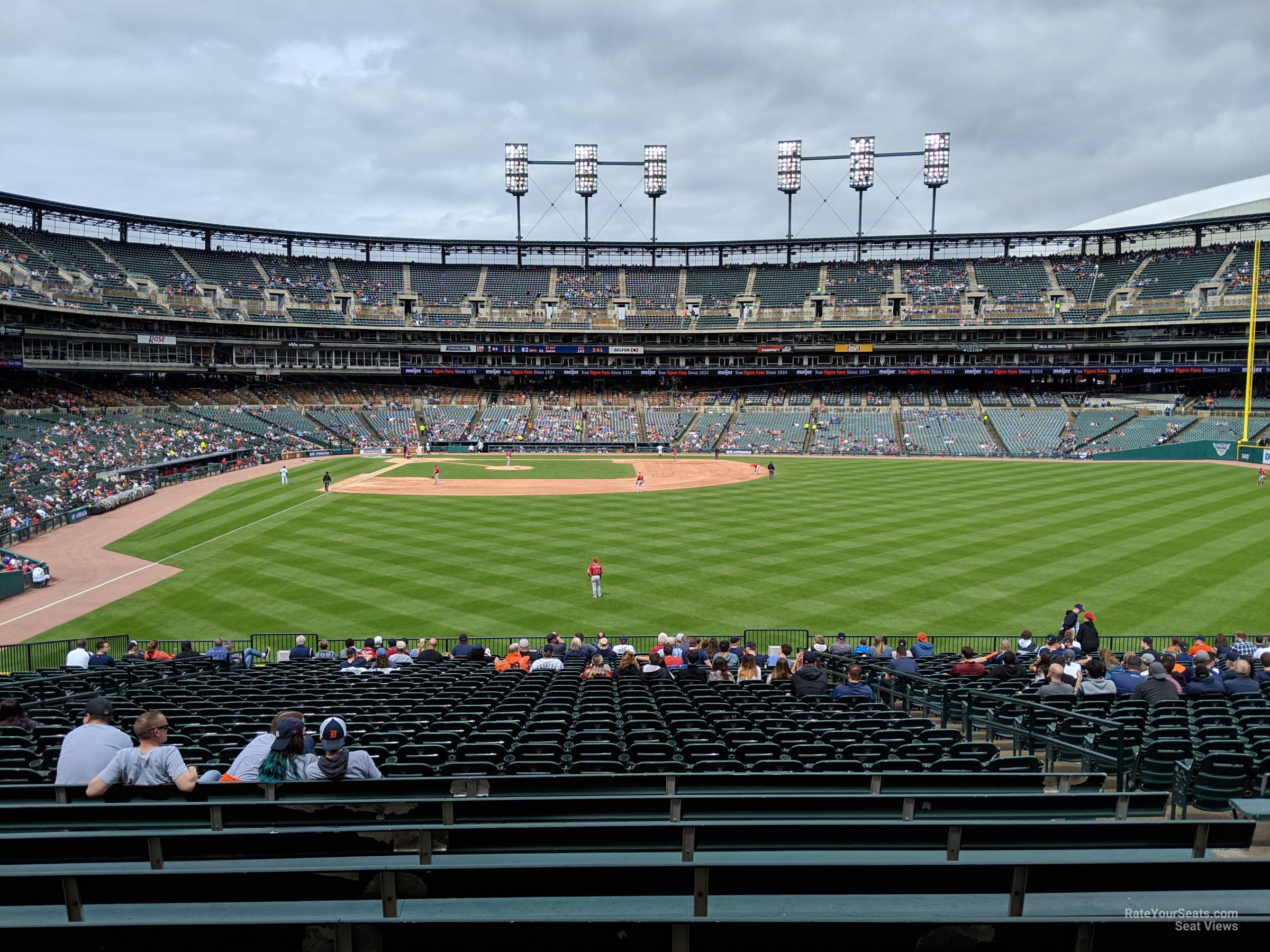 section 105, row aa seat view  for baseball - comerica park
