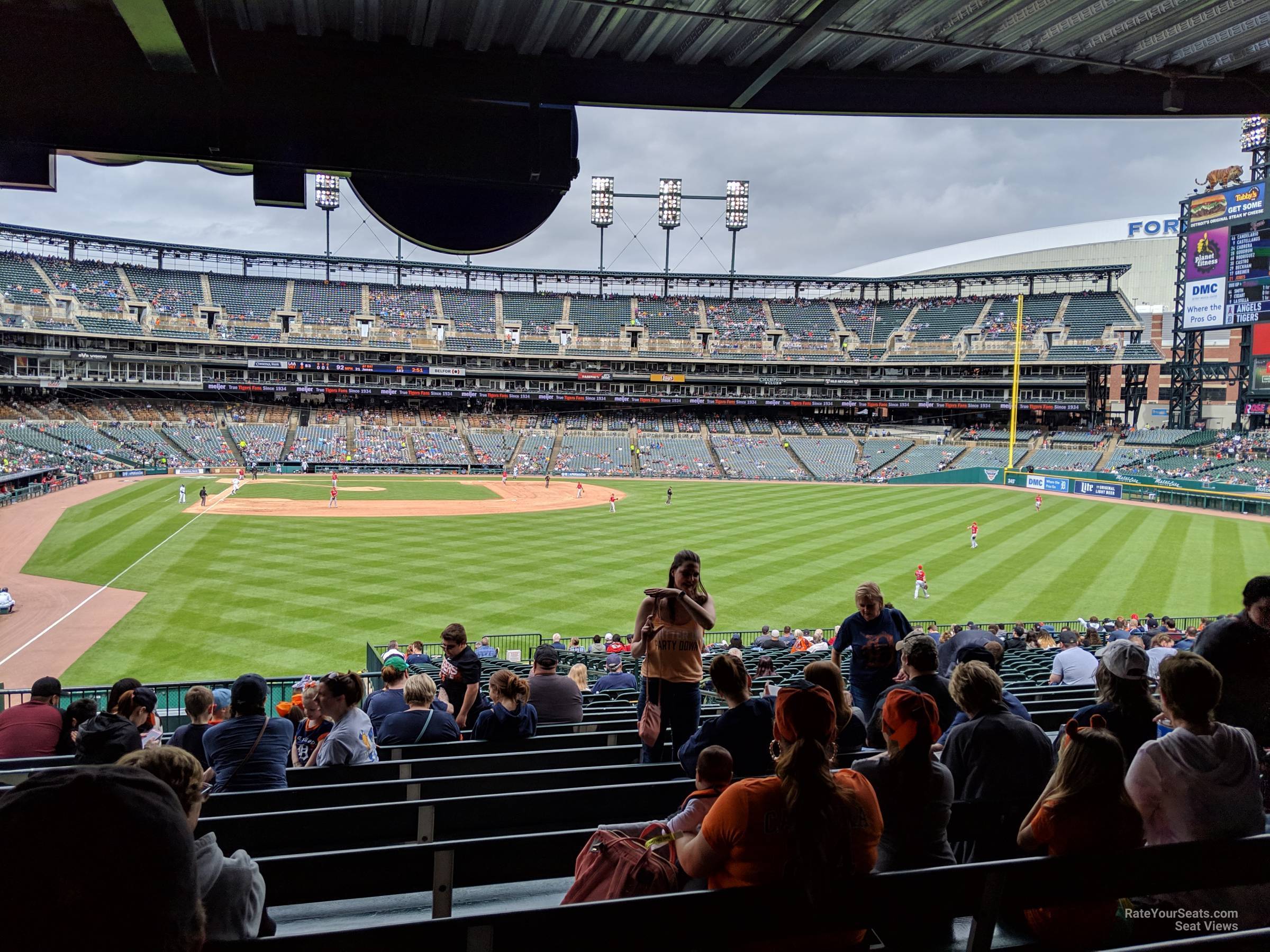 section 106, row gg seat view  for baseball - comerica park