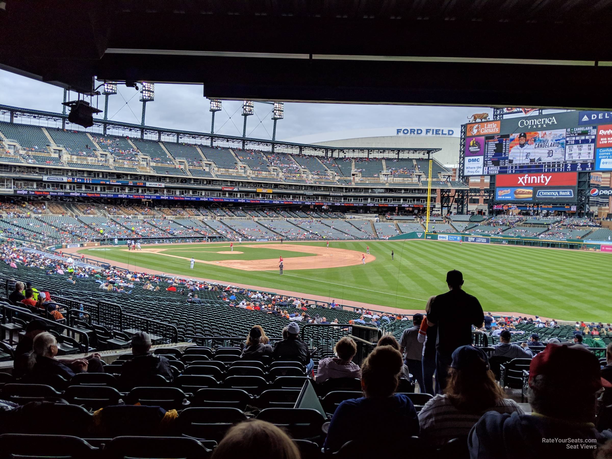 section 115, row 45 seat view  for baseball - comerica park