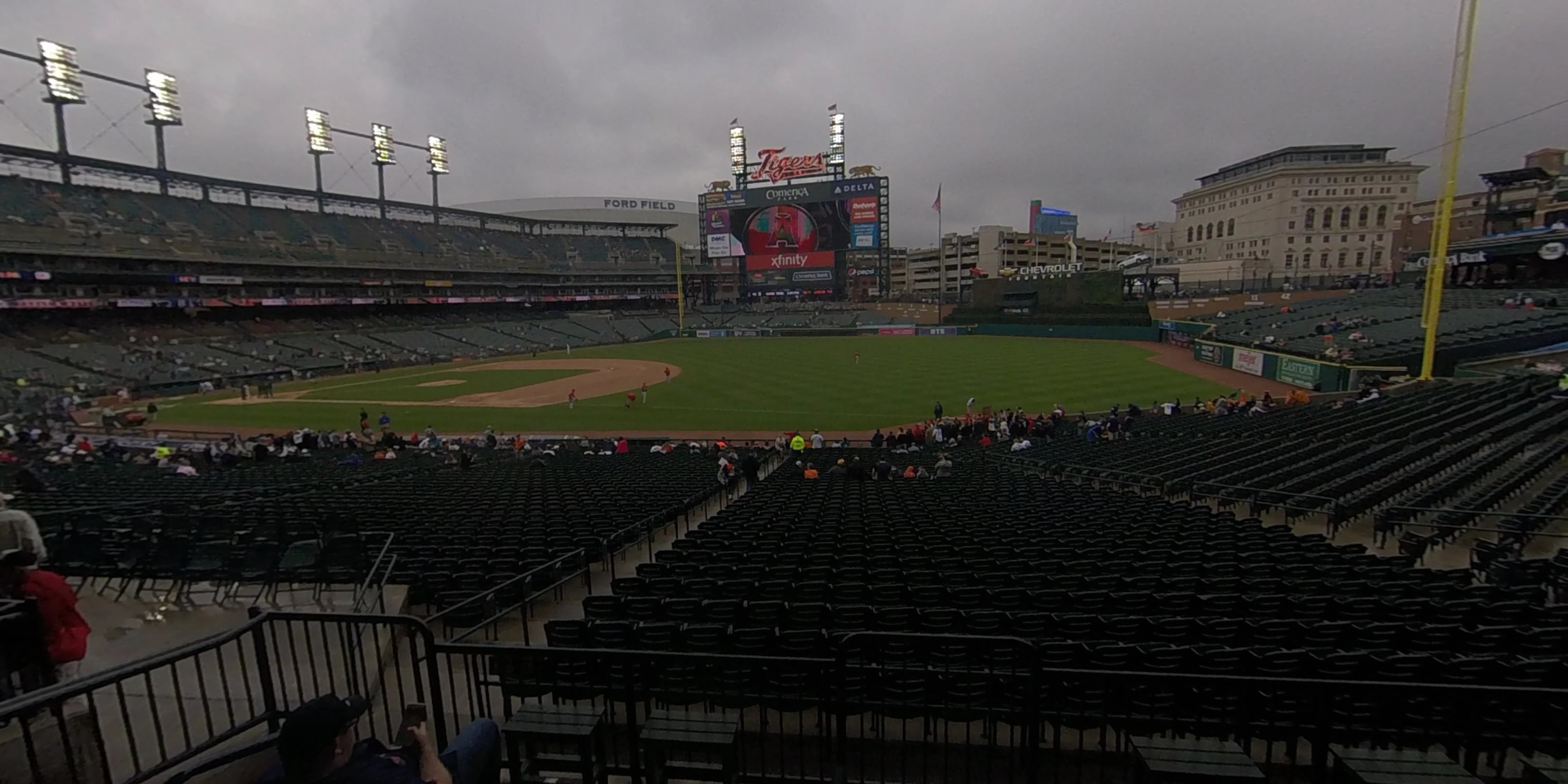 terrace 116 panoramic seat view  for baseball - comerica park