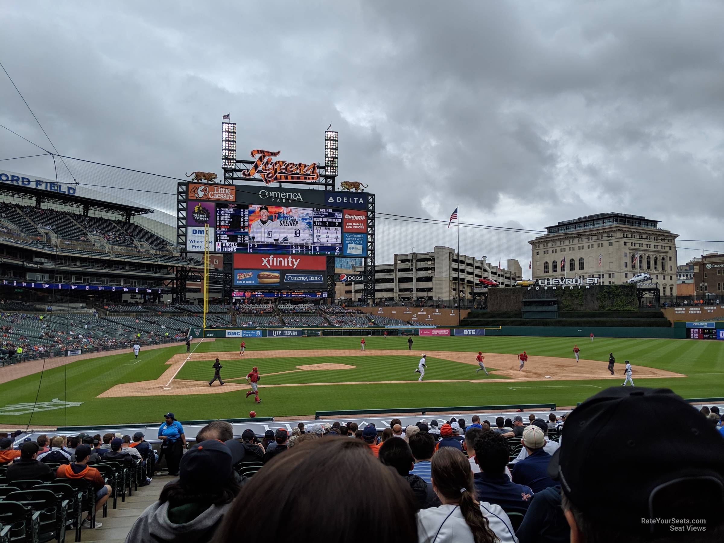 section 123, row 21 seat view  for baseball - comerica park