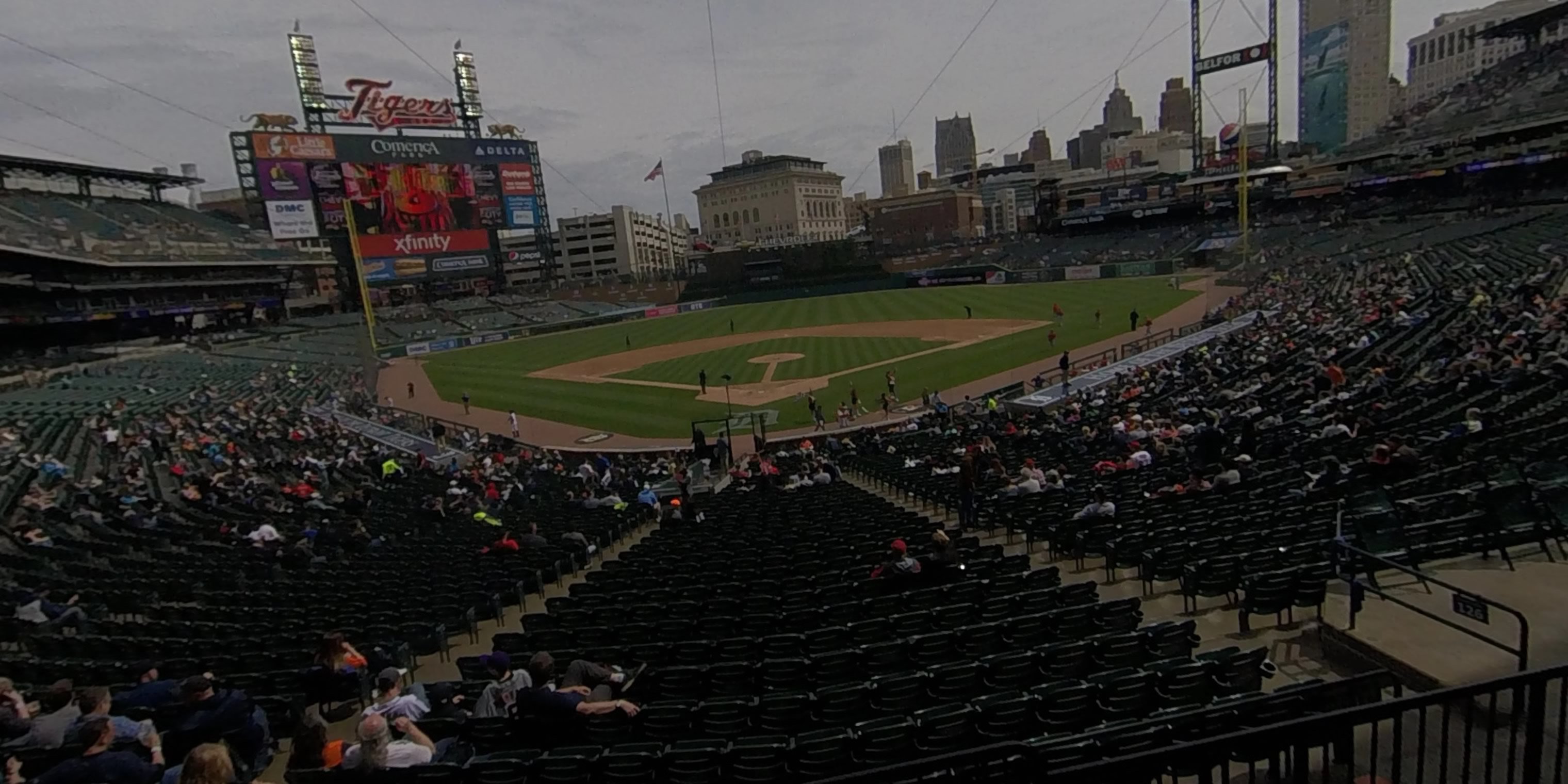 tiger den 127 panoramic seat view  for baseball - comerica park