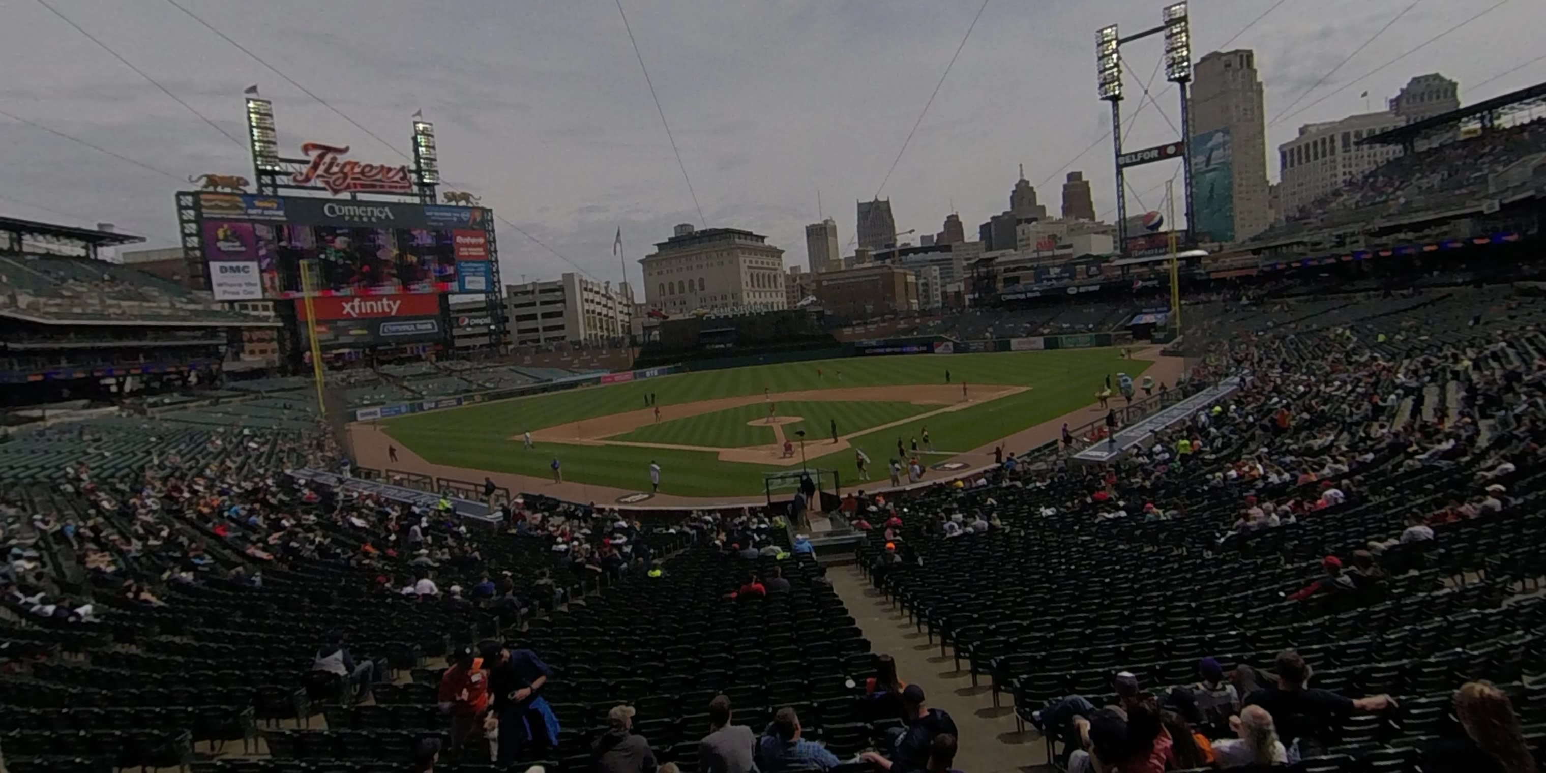 tiger den 128 panoramic seat view  for baseball - comerica park
