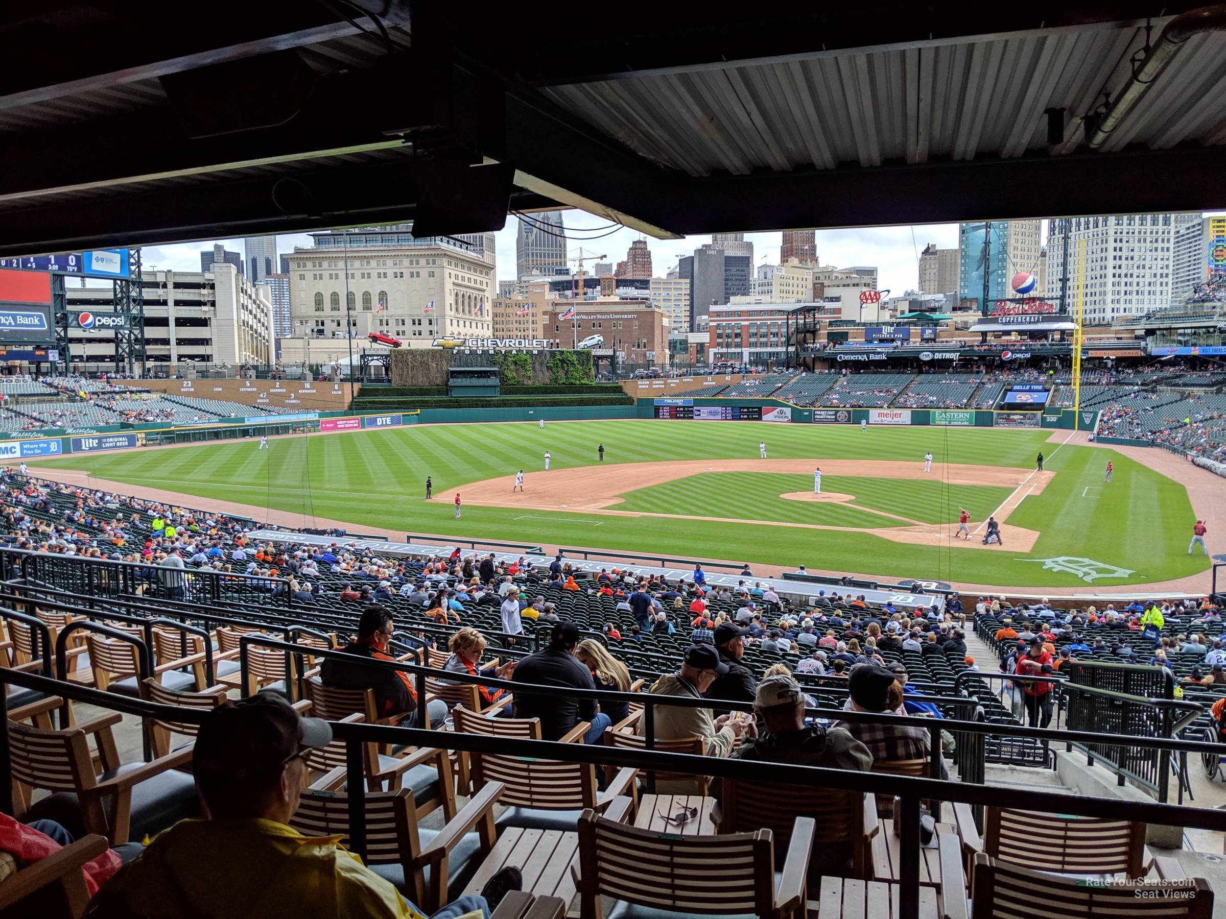 tiger den 131 seat view  for baseball - comerica park