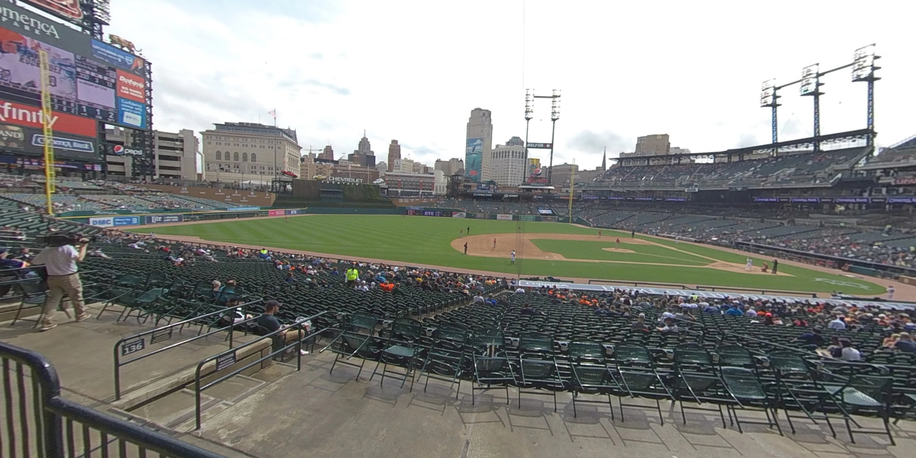 tiger den 135 panoramic seat view  for baseball - comerica park