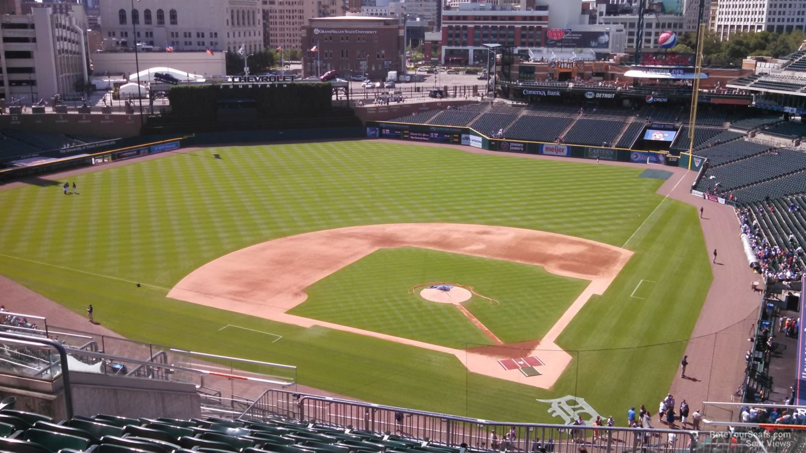 section 330, row 11 seat view  for baseball - comerica park