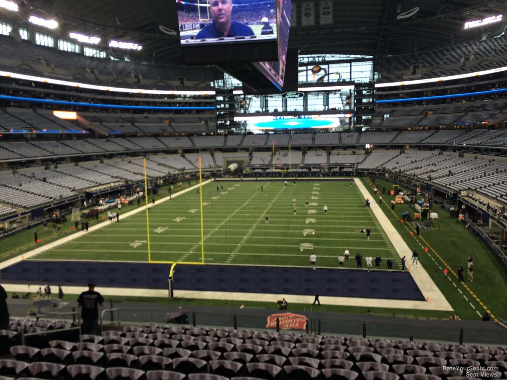 section 221, row 13 seat view  for football - at&t stadium (cowboys stadium)