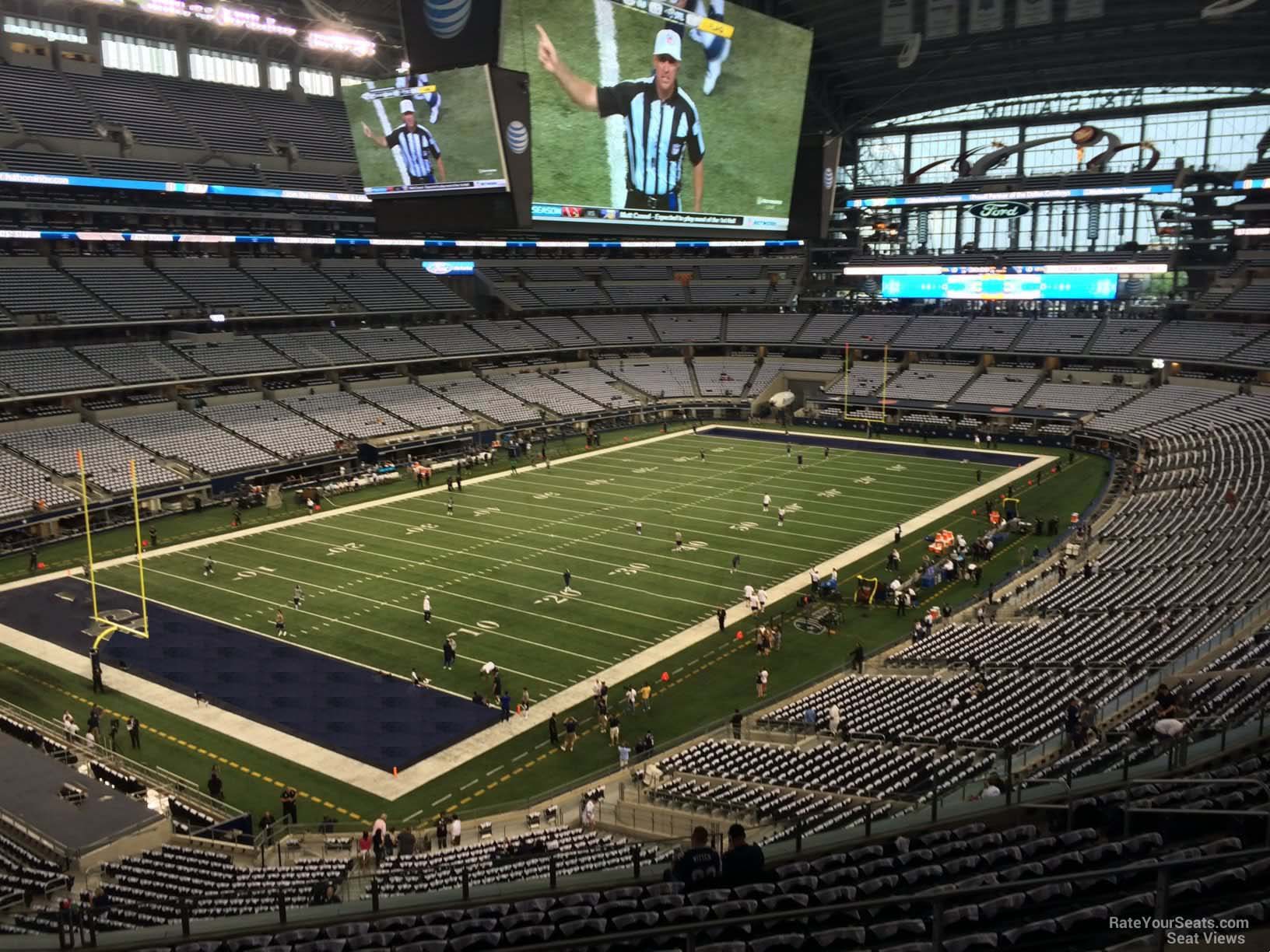 section 318, row 15 seat view  for football - at&t stadium (cowboys stadium)