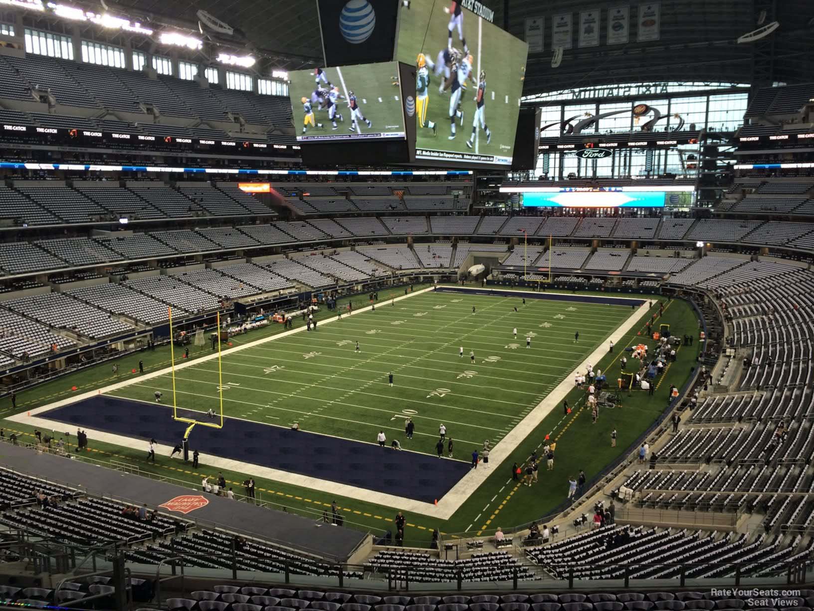 section 319, row 15 seat view  for football - at&t stadium (cowboys stadium)