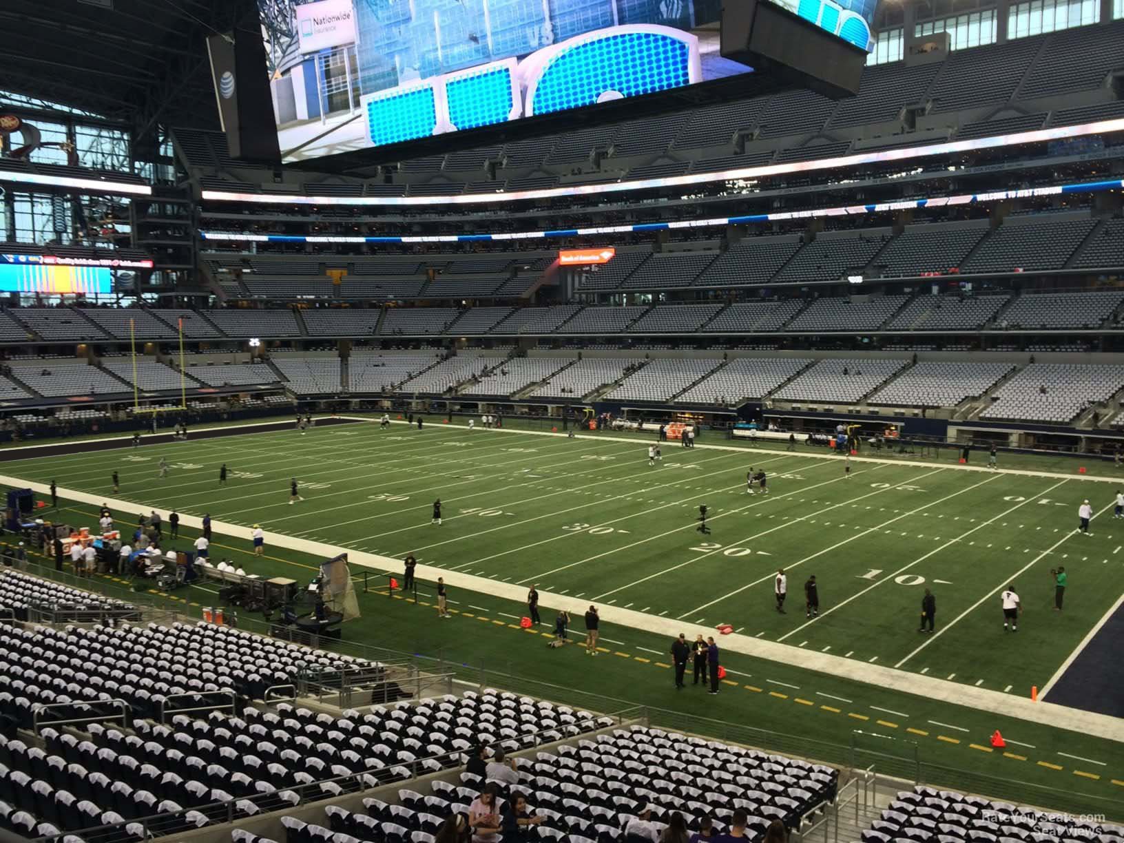 section 230, row 2 seat view  for football - at&t stadium (cowboys stadium)