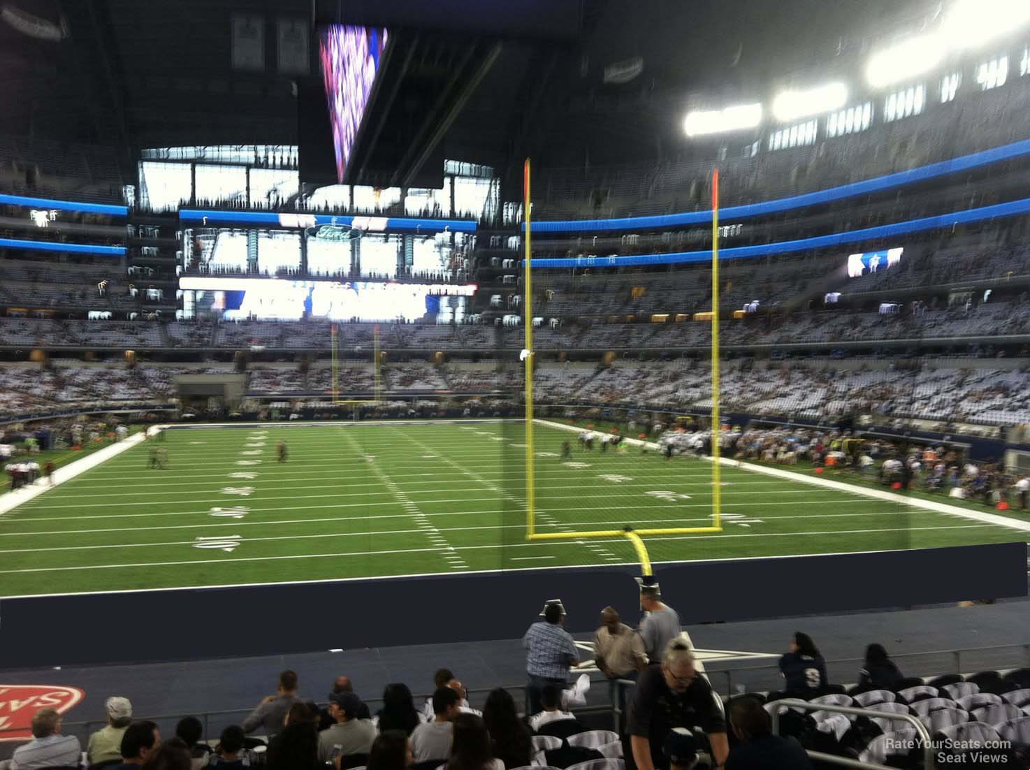 section 124, row 20 seat view  for football - at&t stadium (cowboys stadium)