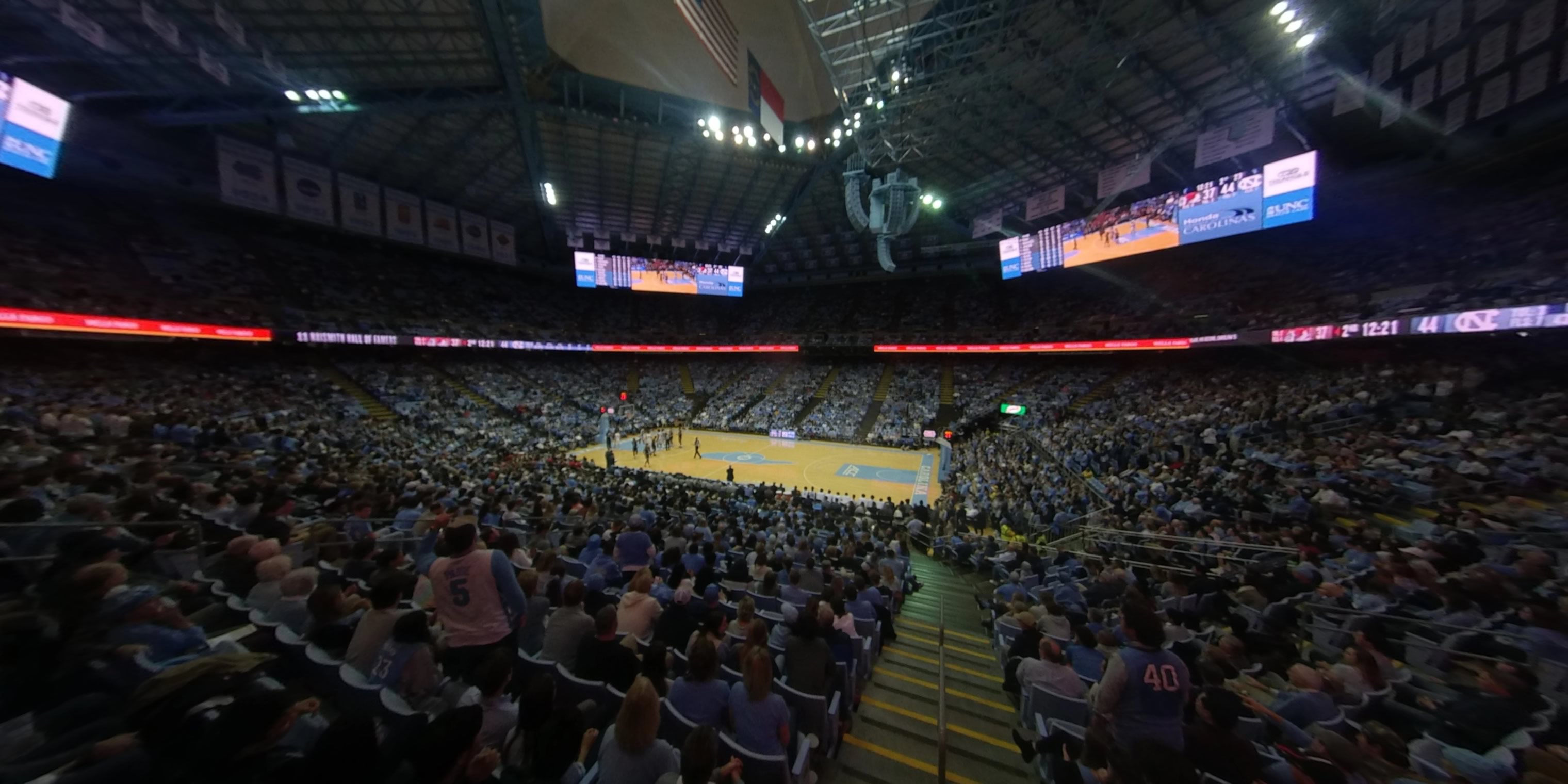 section 110 panoramic seat view  - dean smith center