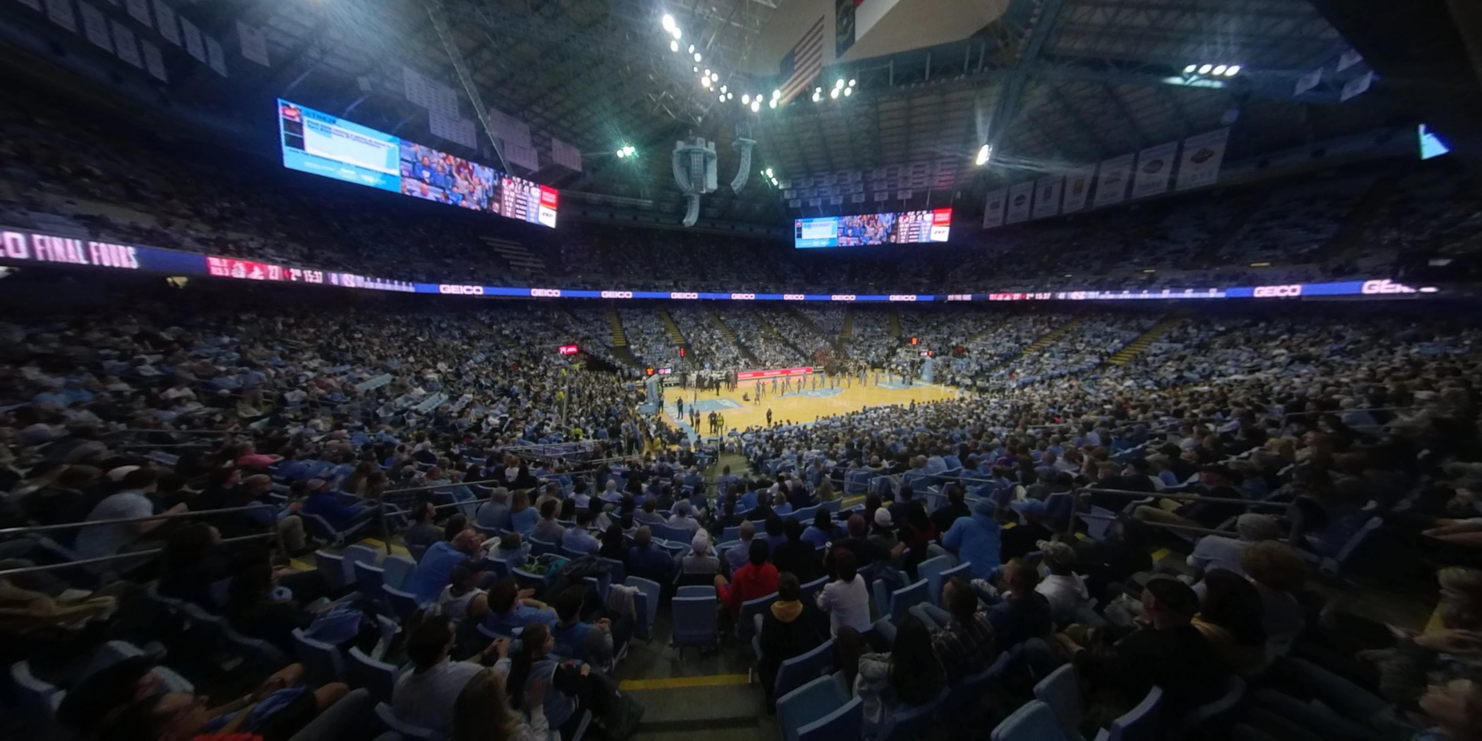 section 122 panoramic seat view  - dean smith center
