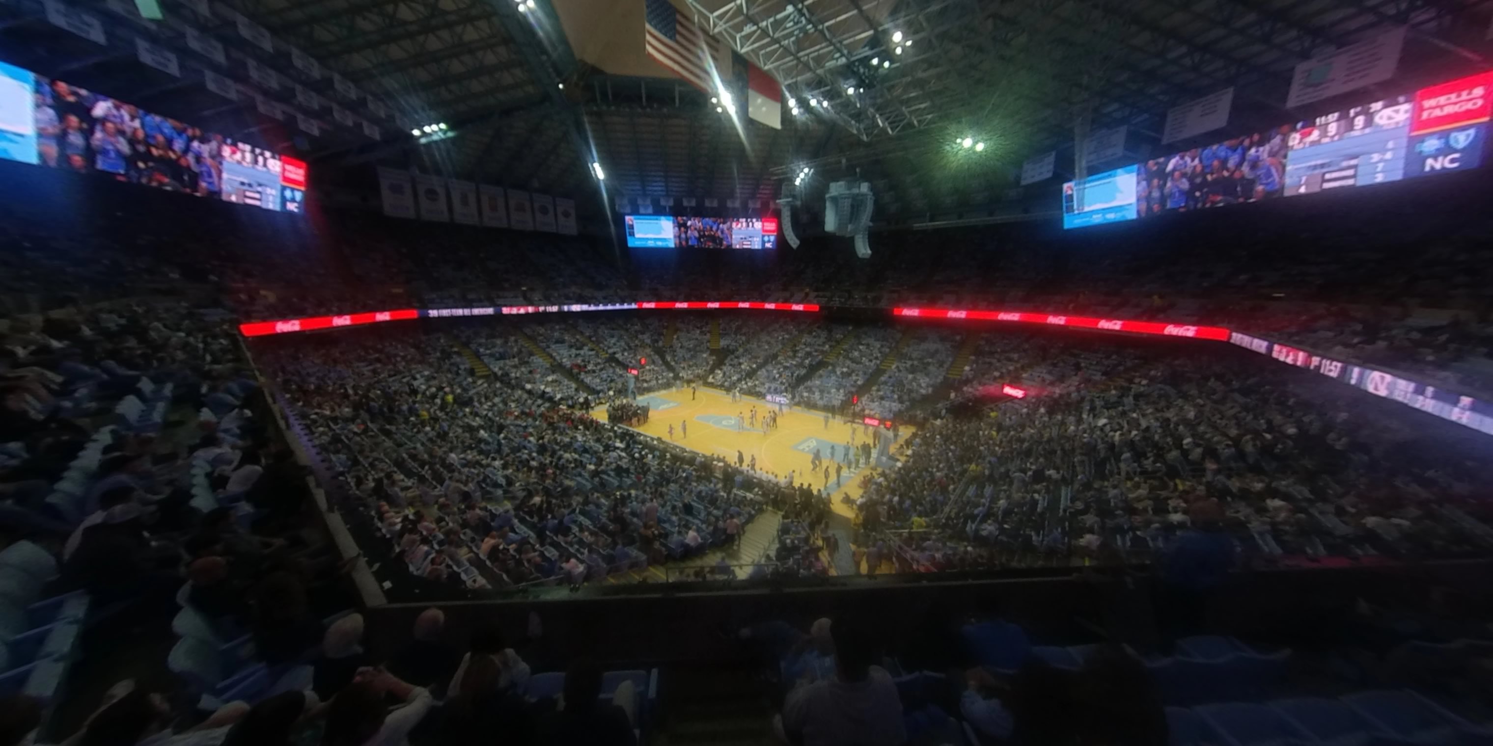 section 211a panoramic seat view  - dean smith center