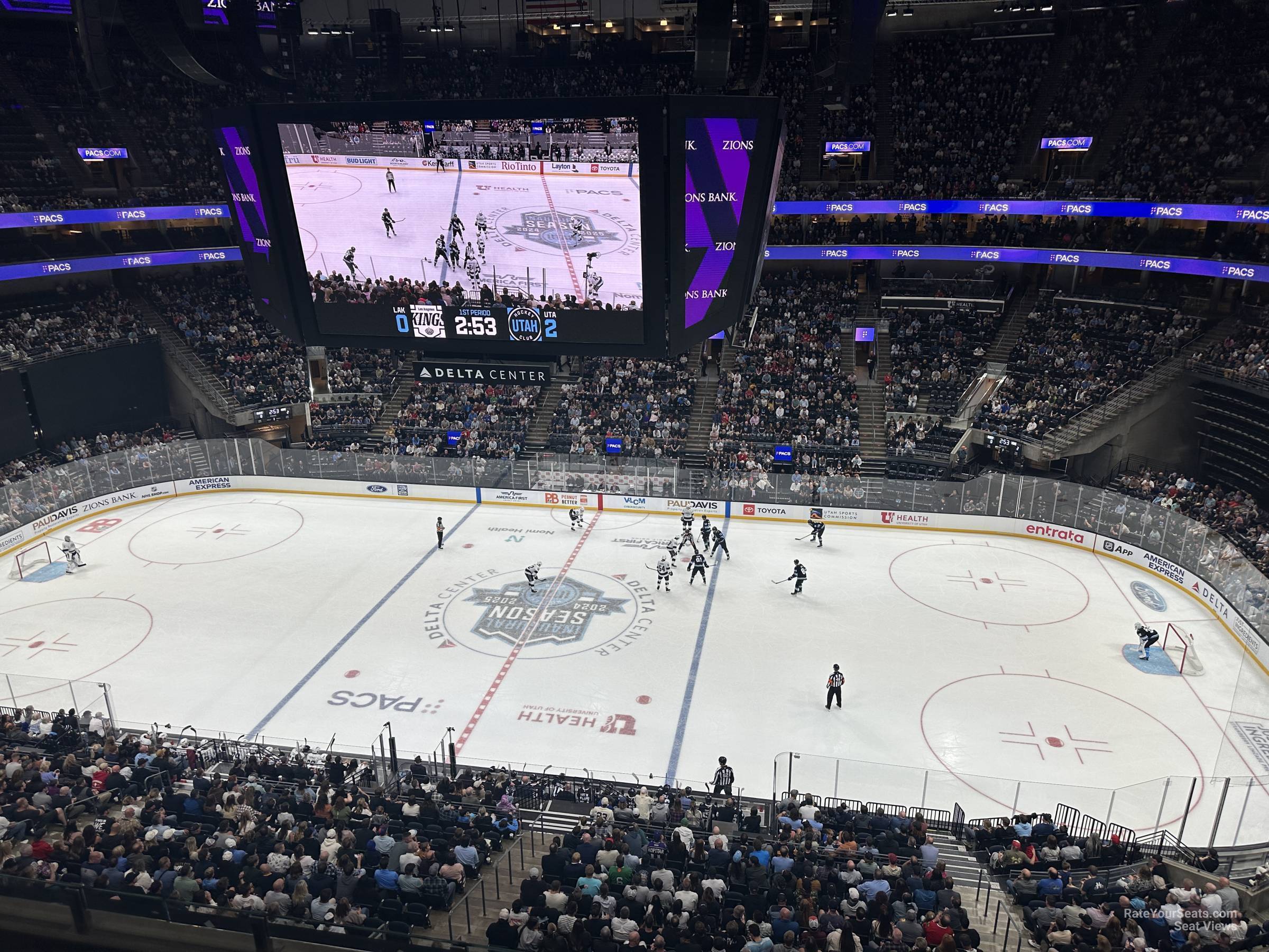 section 111, row 3 seat view  for hockey - delta center