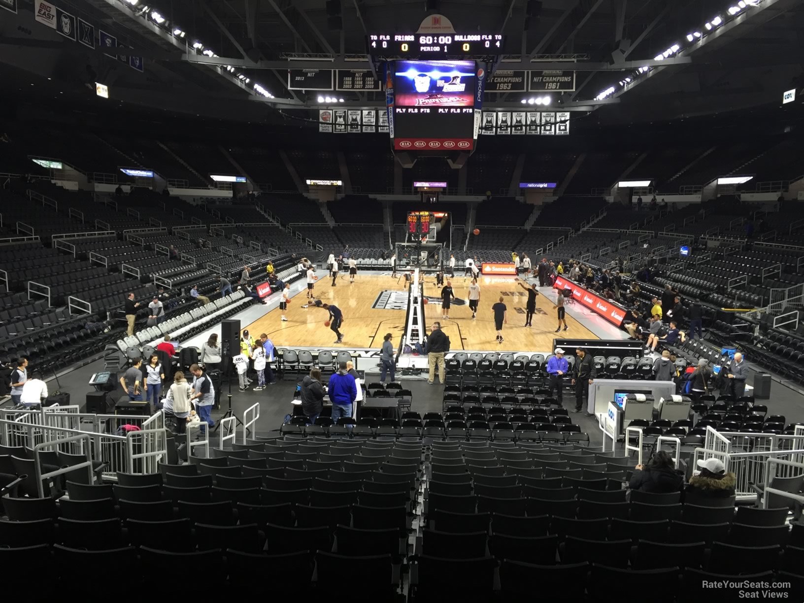 section 101, row d seat view  for basketball - amica mutual pavilion