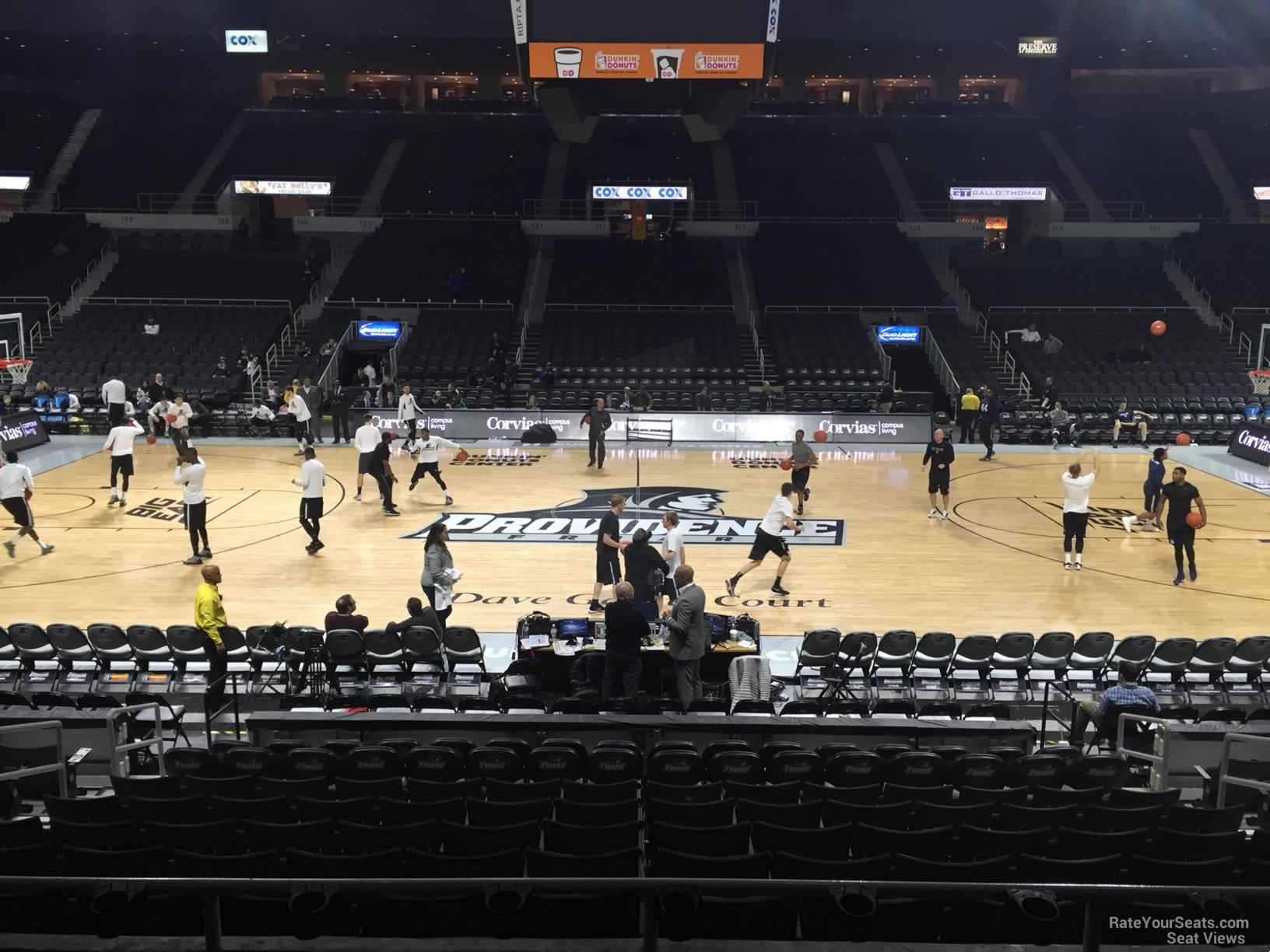 section 108, row d seat view  for basketball - amica mutual pavilion