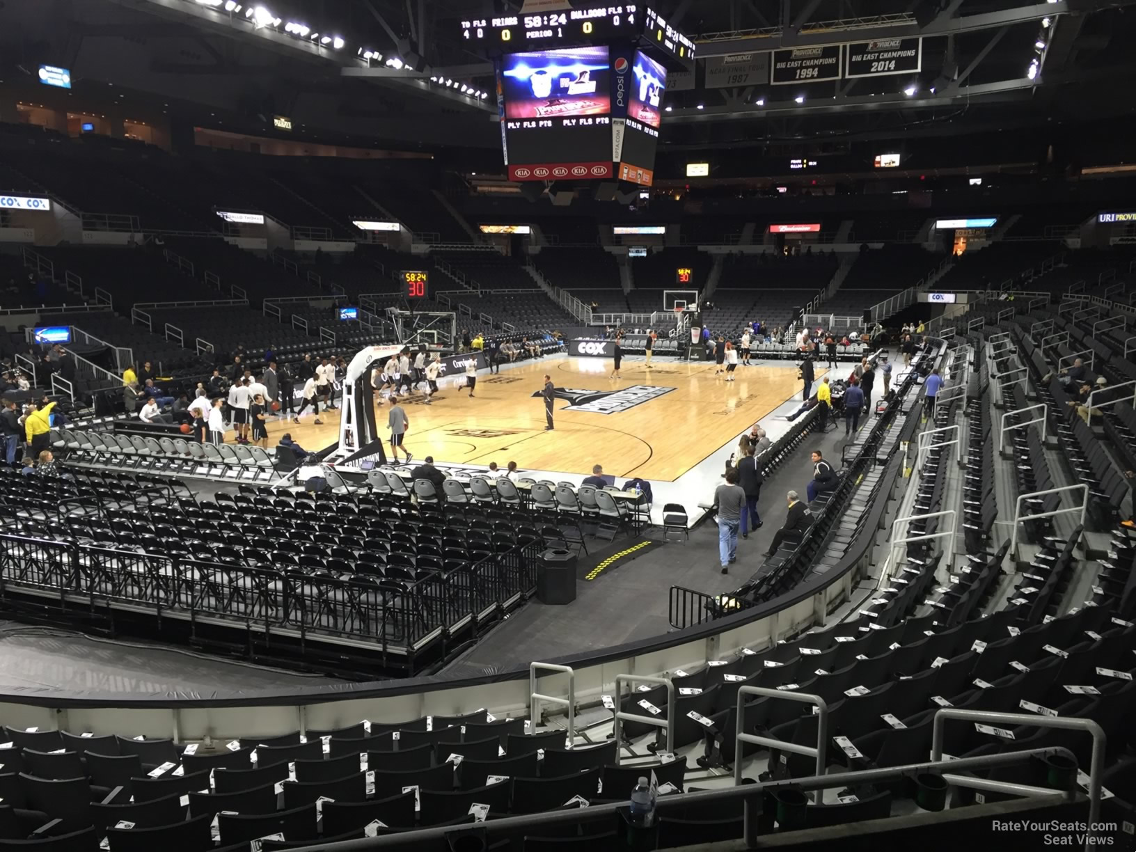 section 113, row d seat view  for basketball - amica mutual pavilion