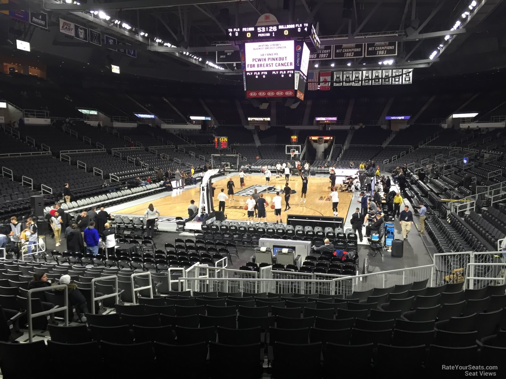 section 128, row d seat view  for basketball - amica mutual pavilion