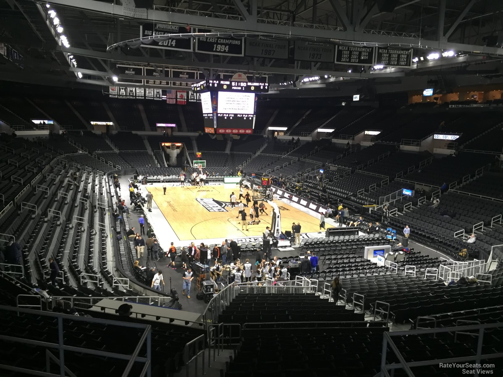 section 203, row f seat view  for basketball - amica mutual pavilion