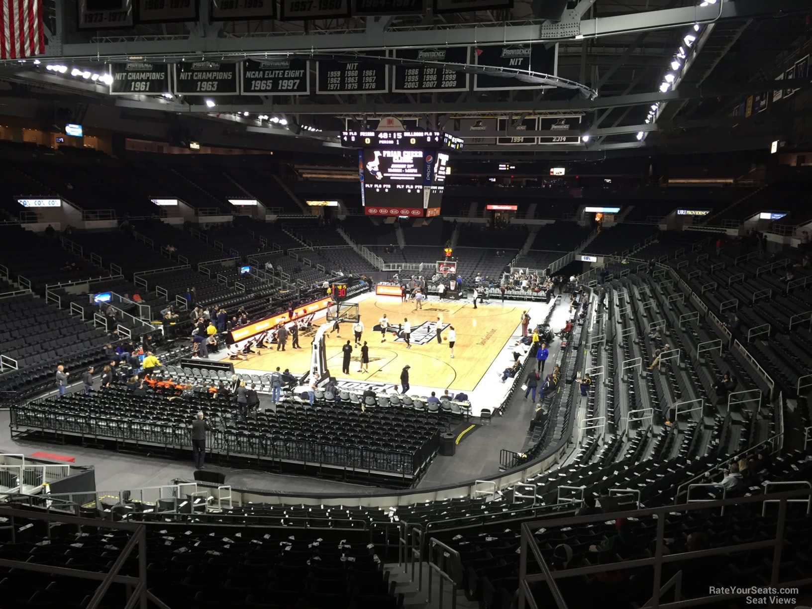 section 219, row f seat view  for basketball - amica mutual pavilion