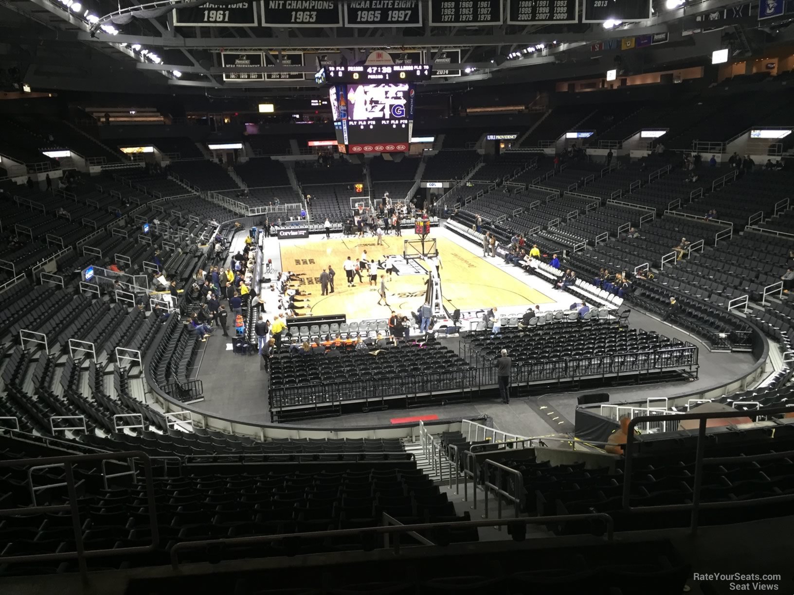 section 222, row f seat view  for basketball - amica mutual pavilion