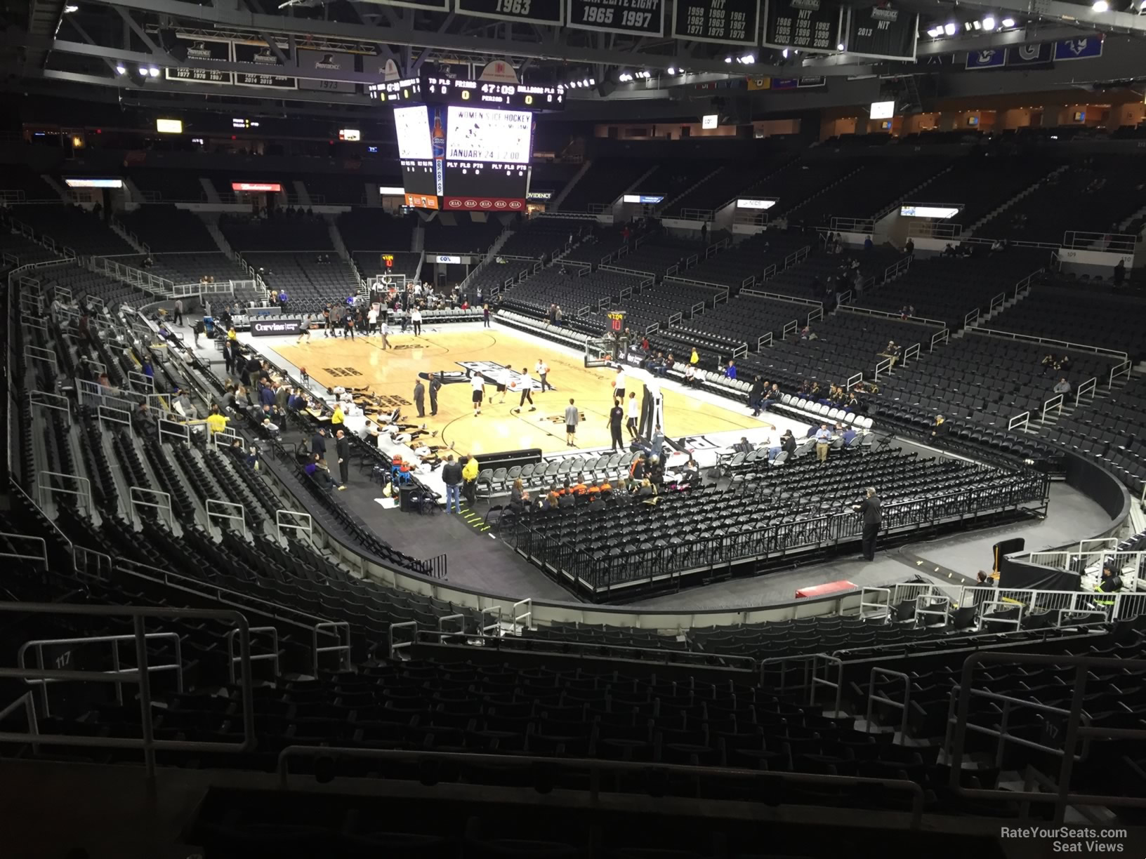 section 224, row f seat view  for basketball - amica mutual pavilion
