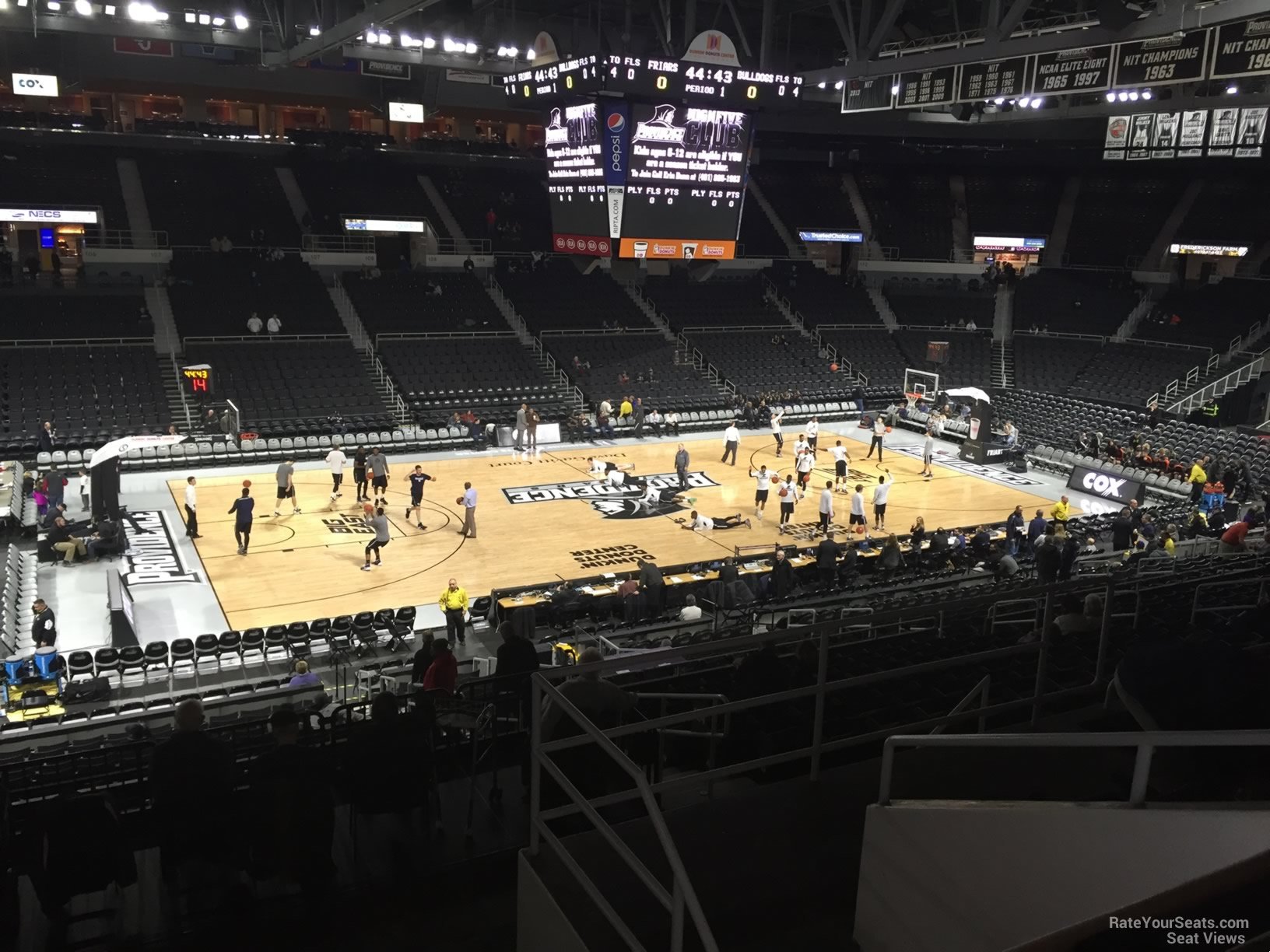section 233, row f seat view  for basketball - amica mutual pavilion