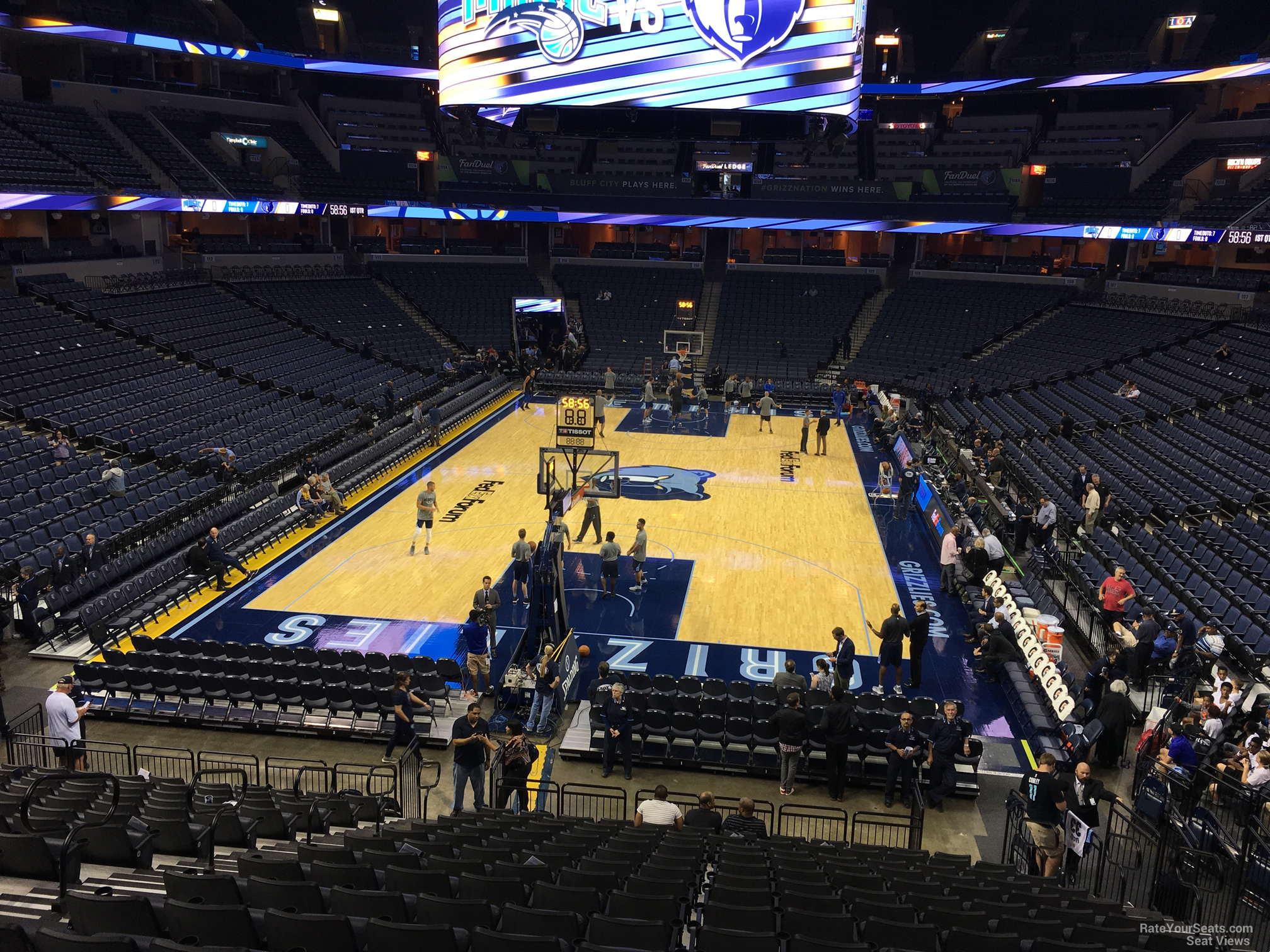 section 101, row r seat view  for basketball - fedex forum