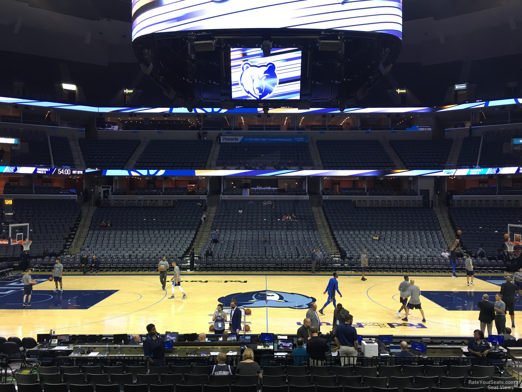 section 105, row r seat view  for basketball - fedex forum