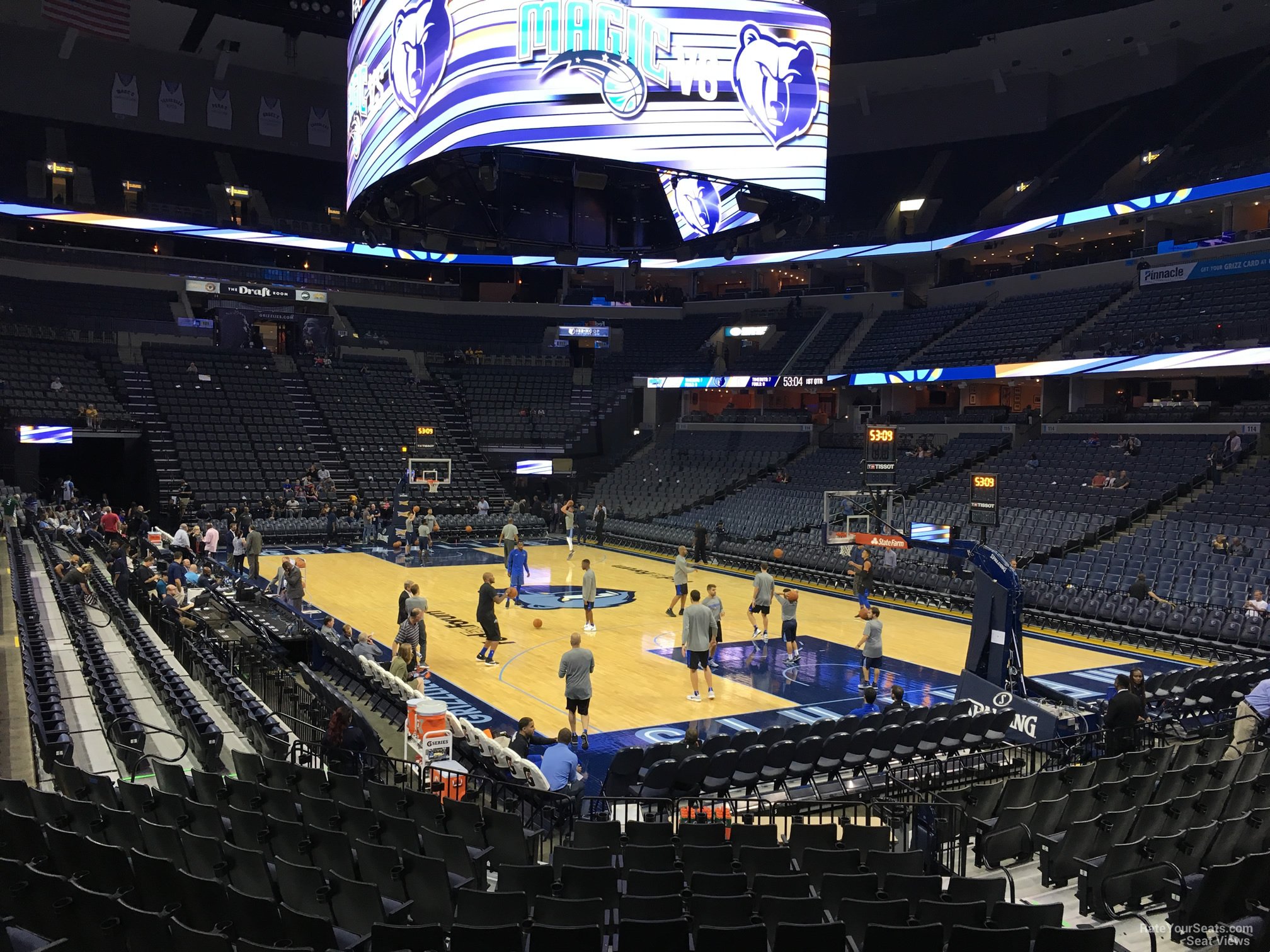 section 108, row r seat view  for basketball - fedex forum