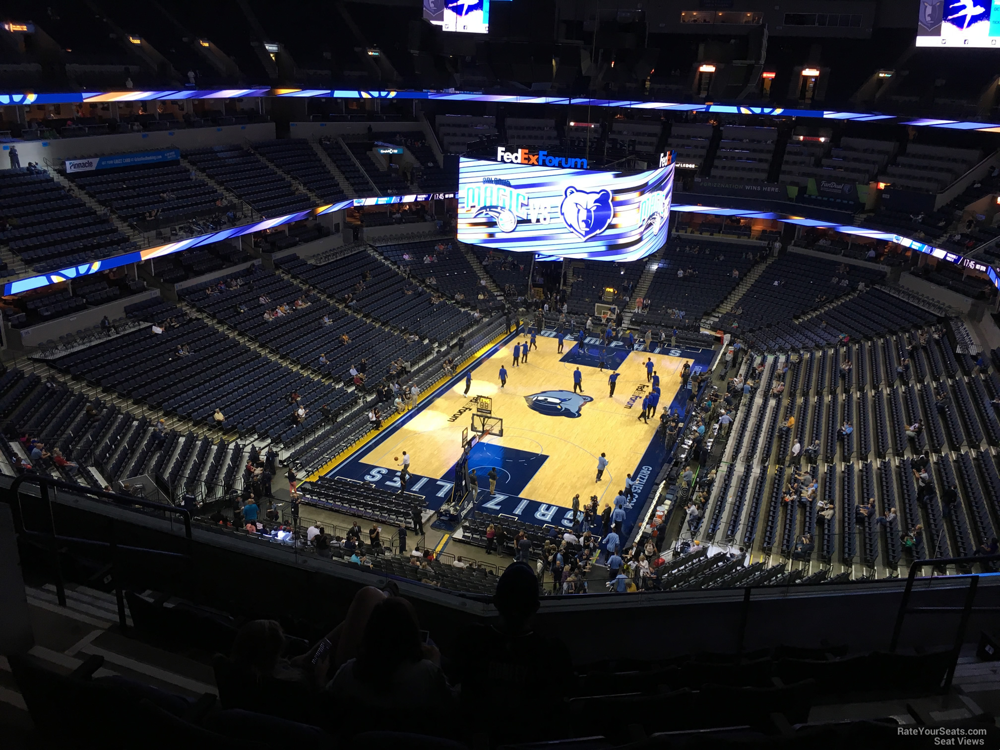 section 202, row f seat view  for basketball - fedex forum