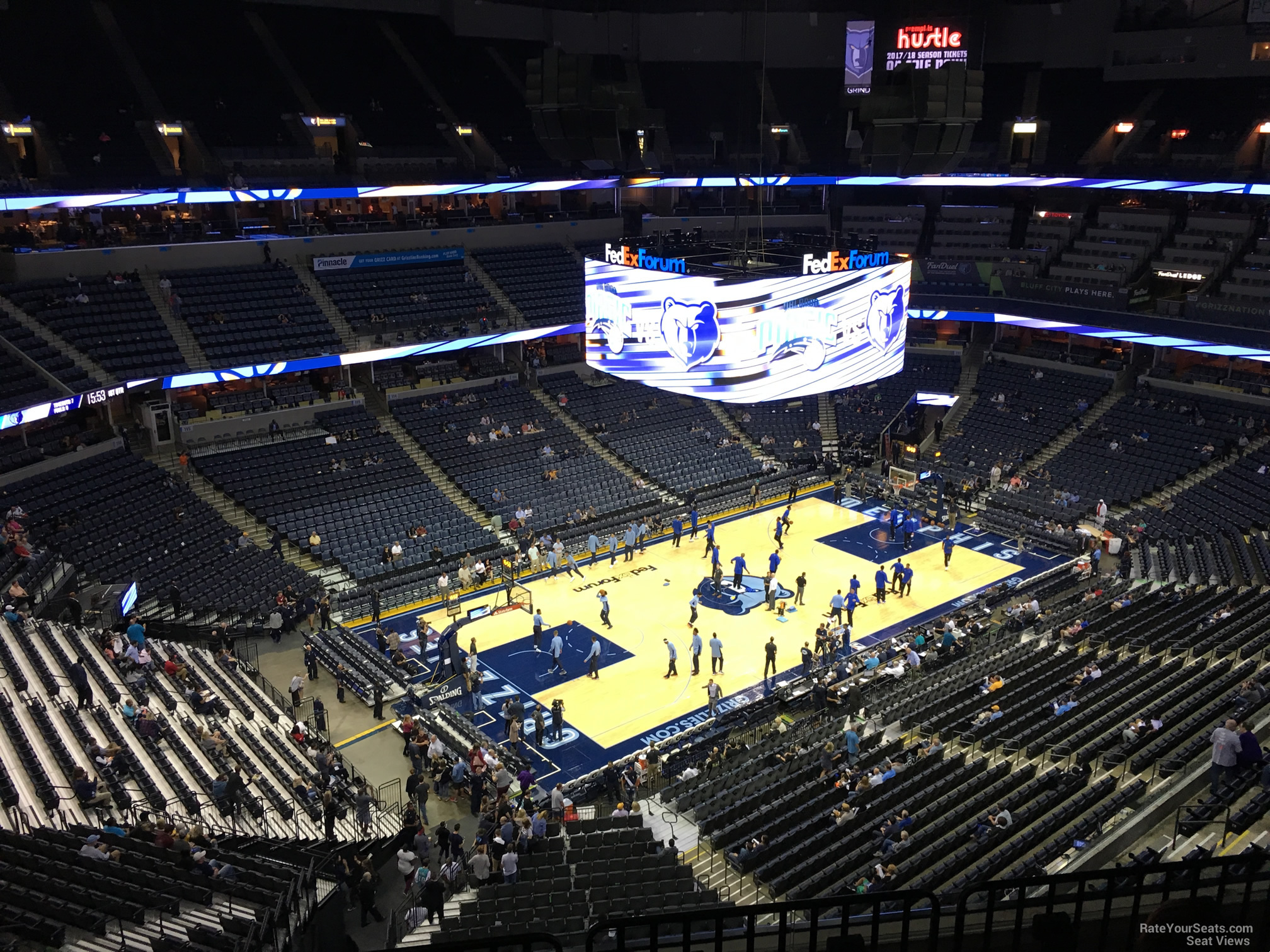 section 205, row f seat view  for basketball - fedex forum