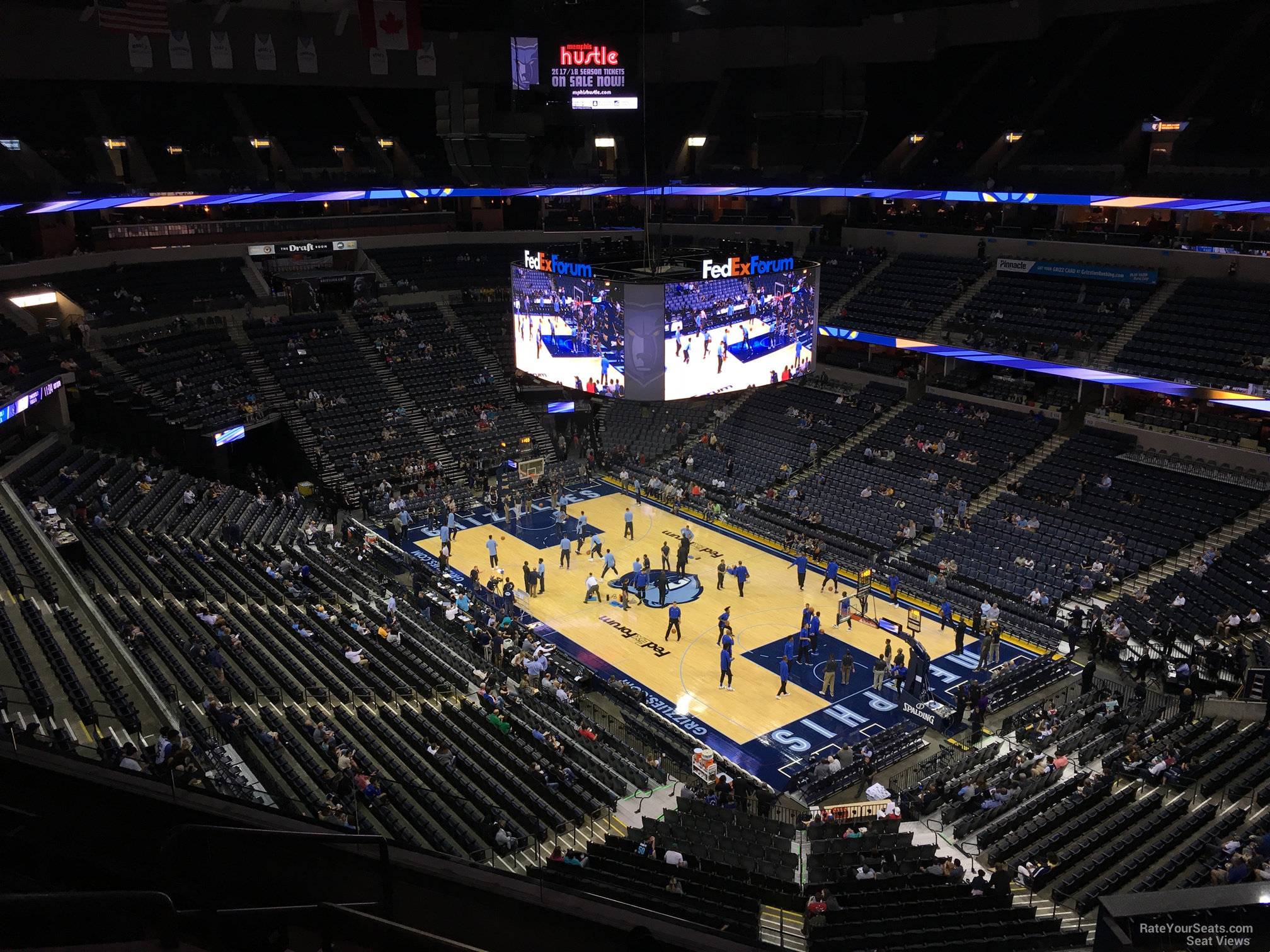 section 213, row f seat view  for basketball - fedex forum
