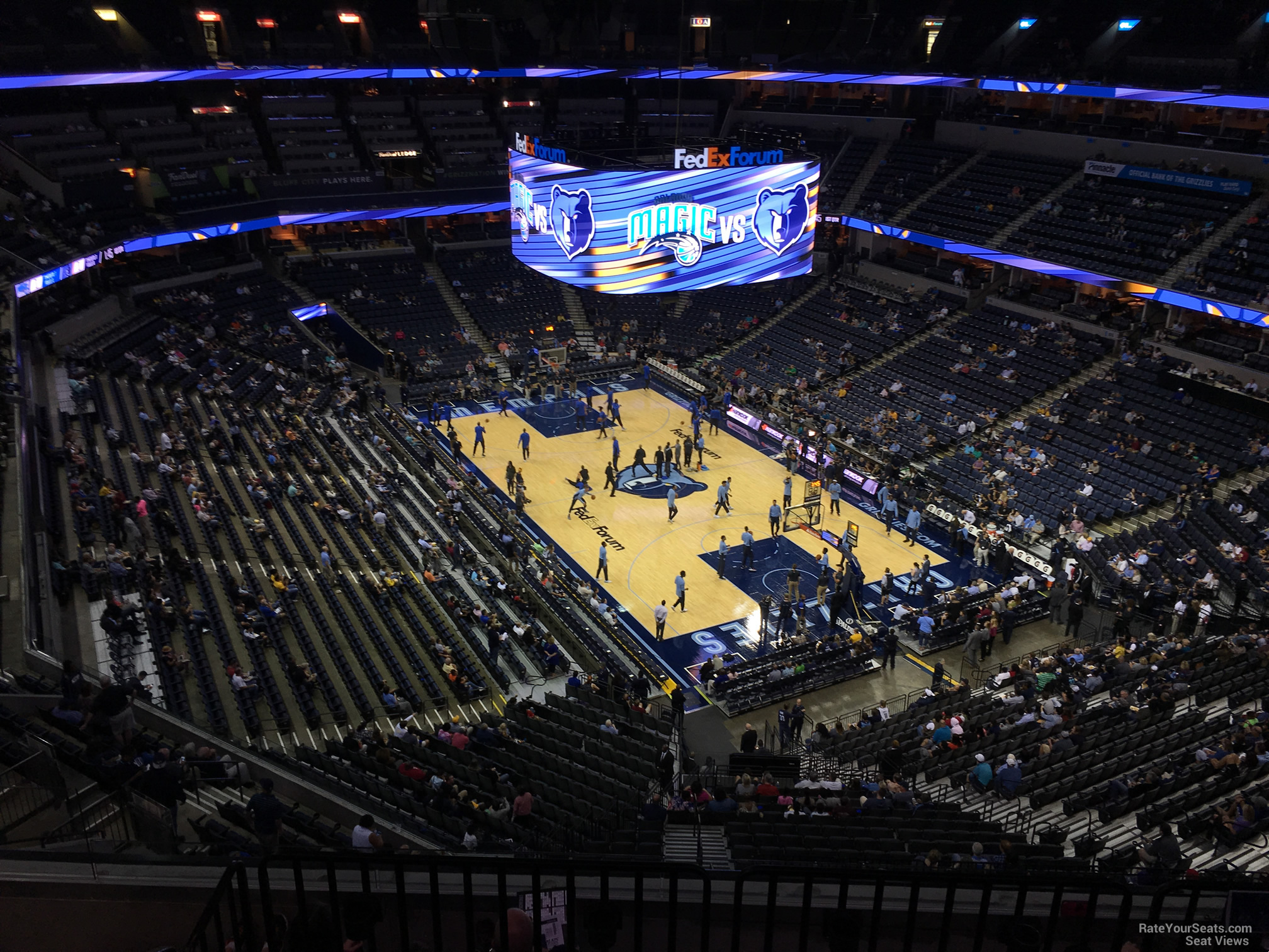 section 230, row f seat view  for basketball - fedex forum