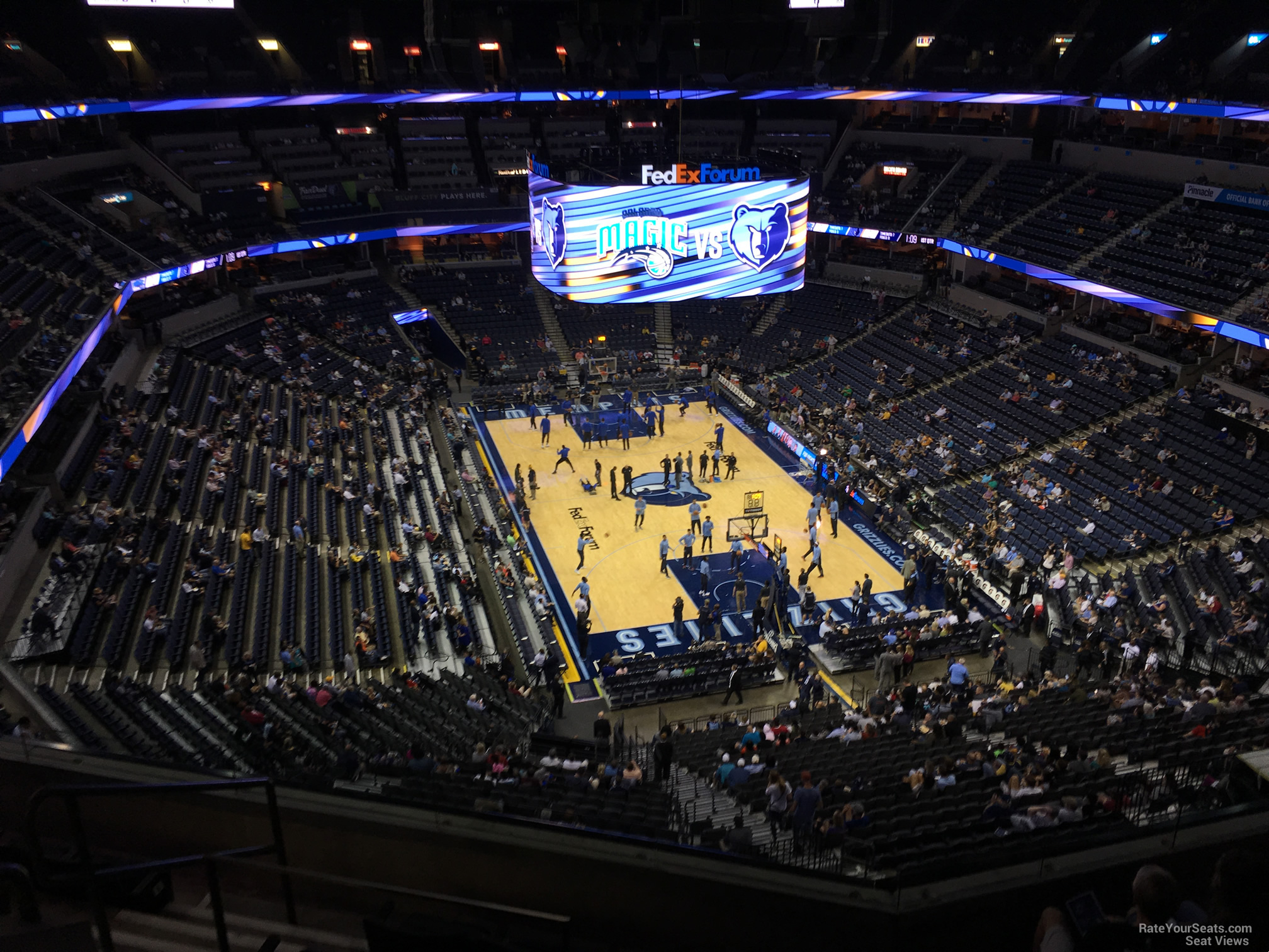 section 231, row f seat view  for basketball - fedex forum