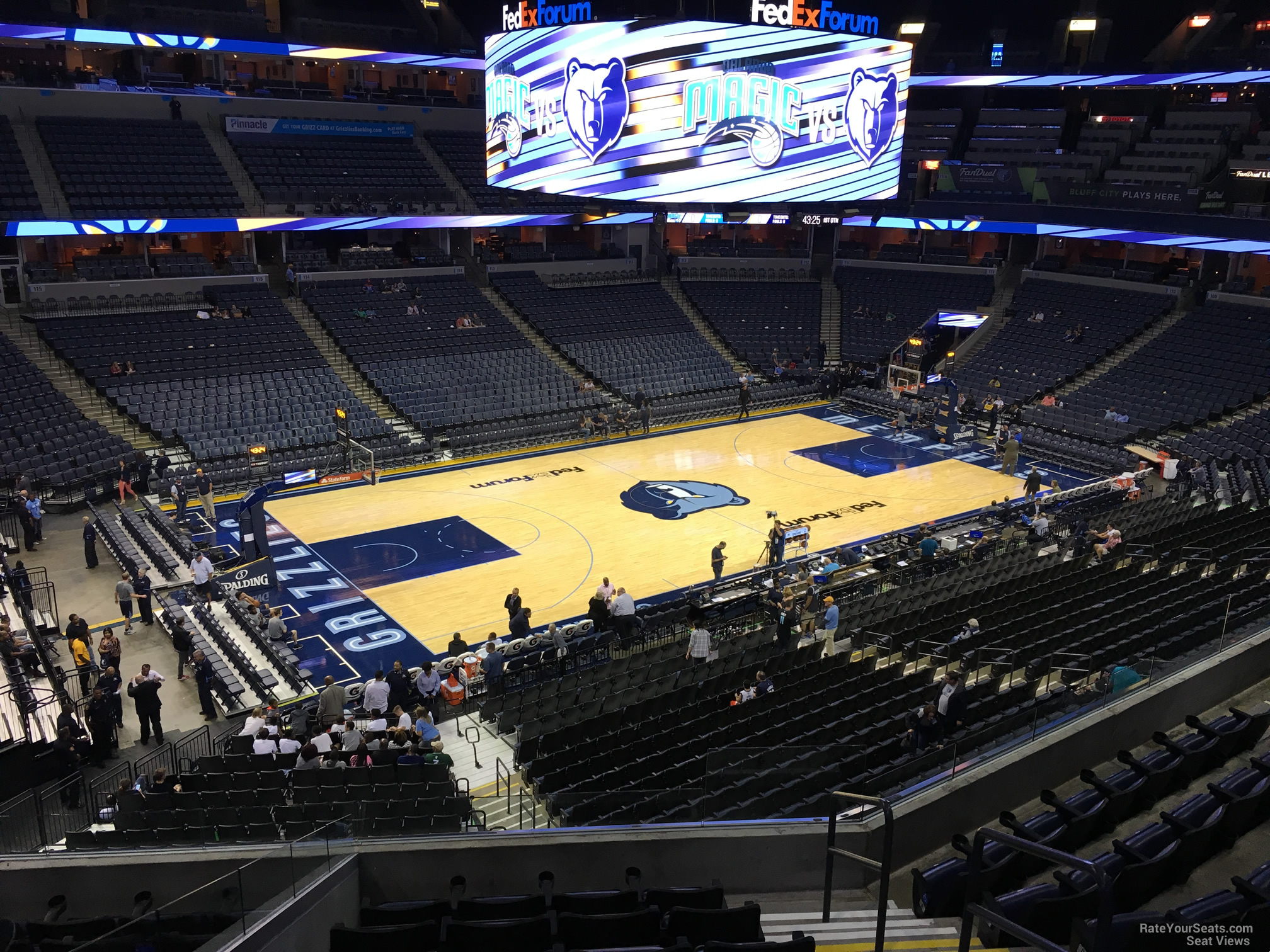 section p1, row h seat view  for basketball - fedex forum