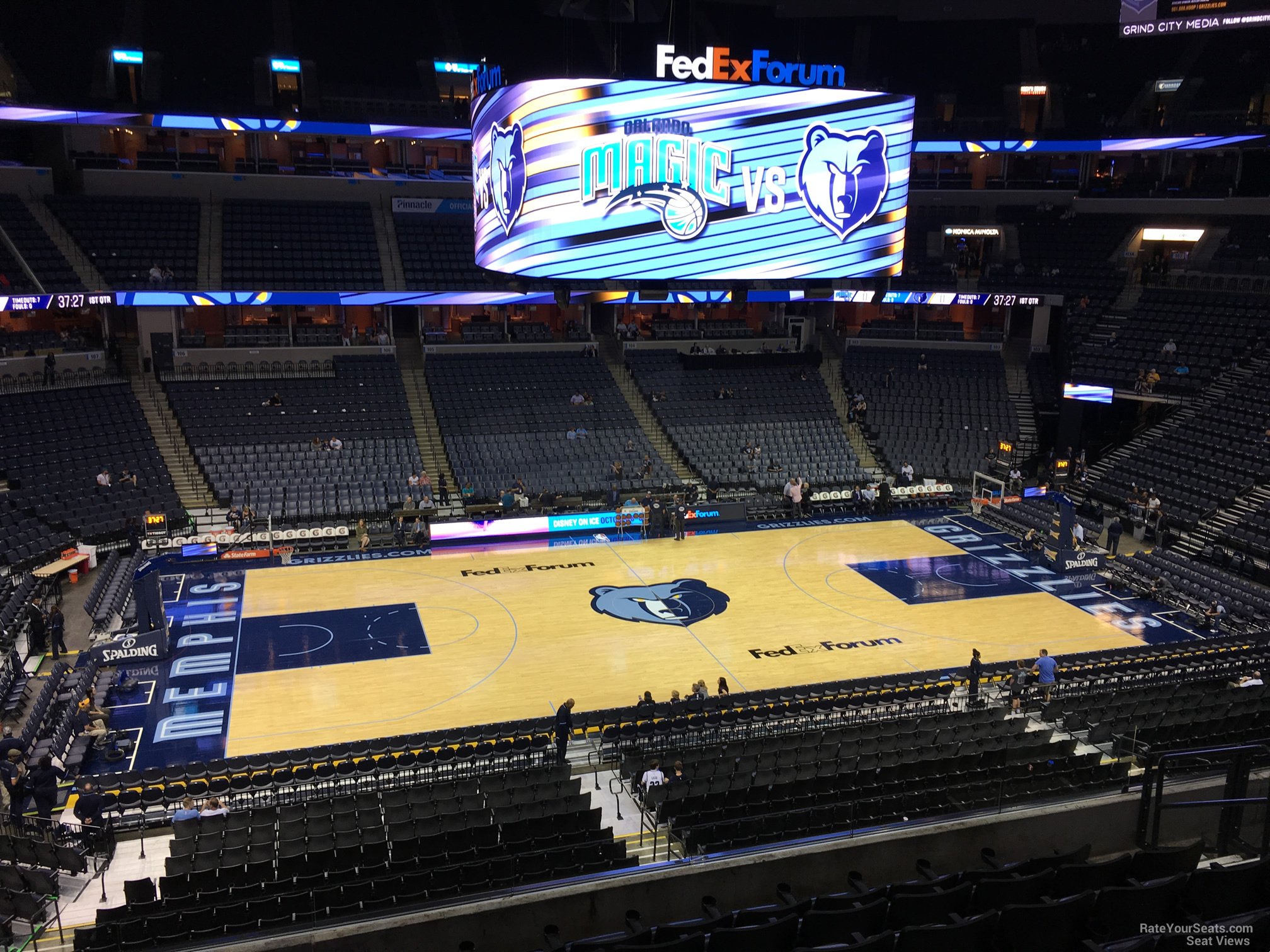 section p10, row h seat view  for basketball - fedex forum