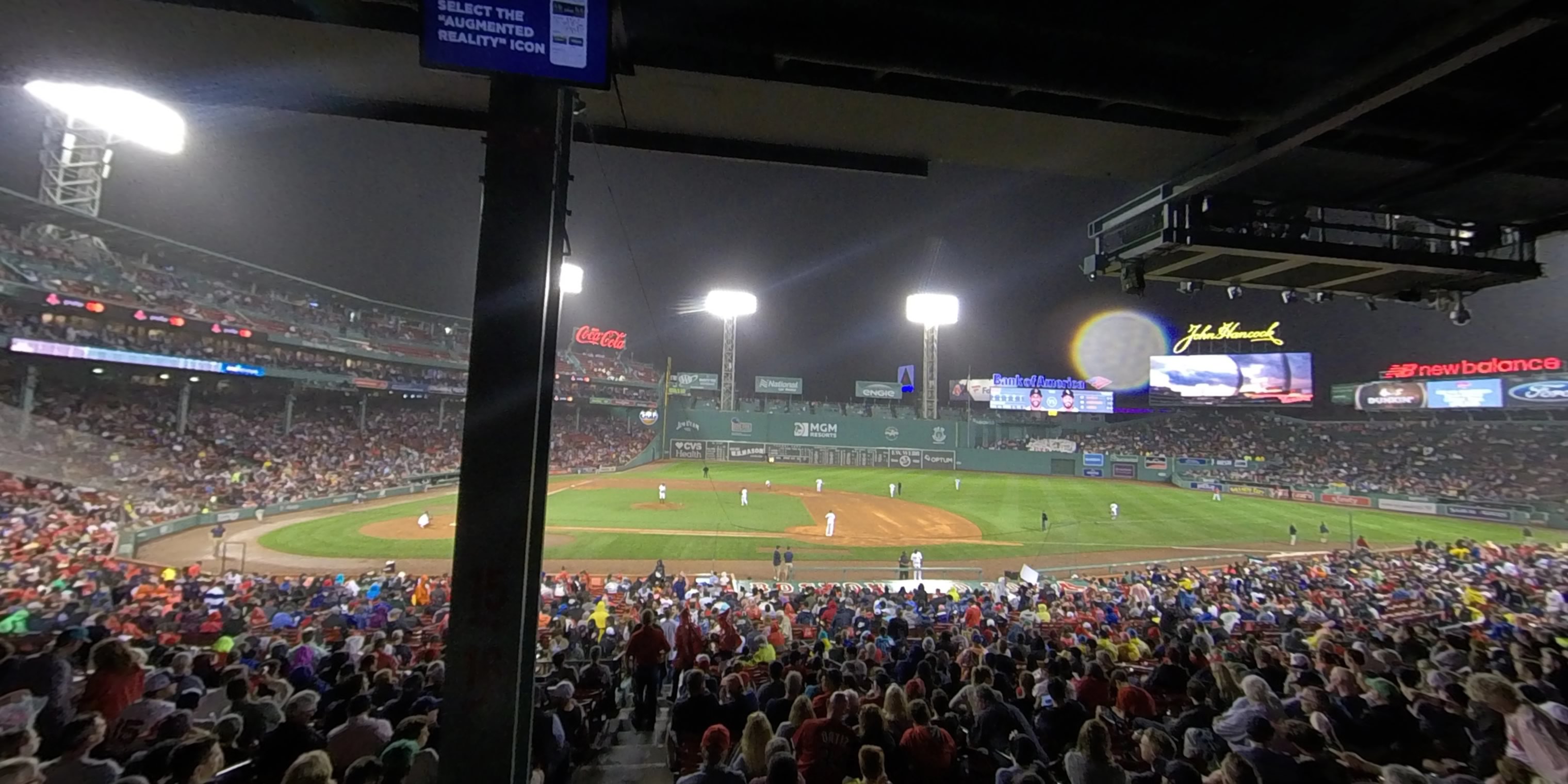 grandstand 15 panoramic seat view  for baseball - fenway park