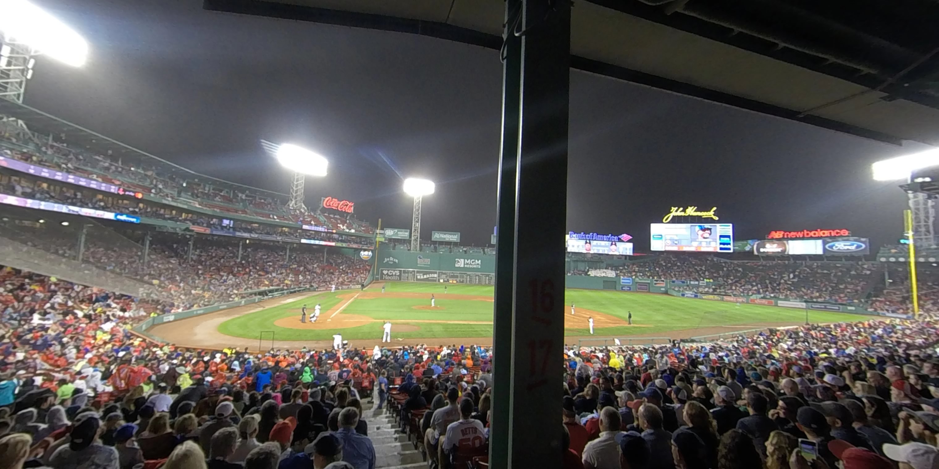 grandstand 16 panoramic seat view  for baseball - fenway park