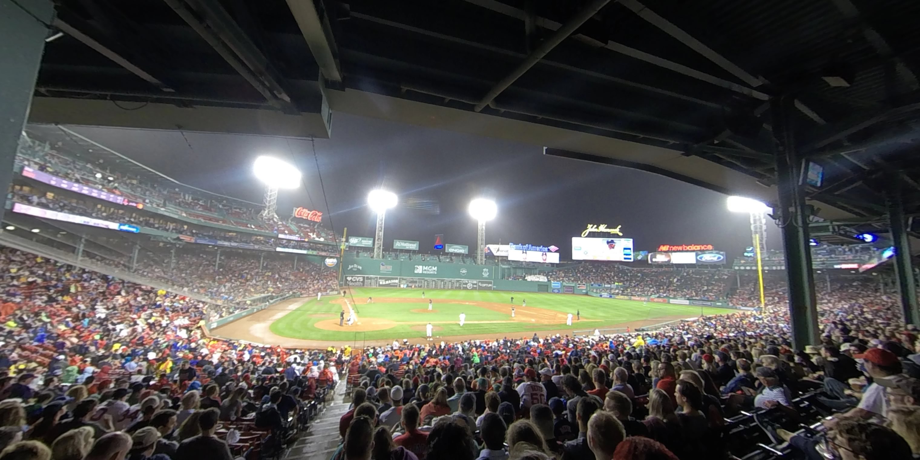 grandstand 17 panoramic seat view  for baseball - fenway park